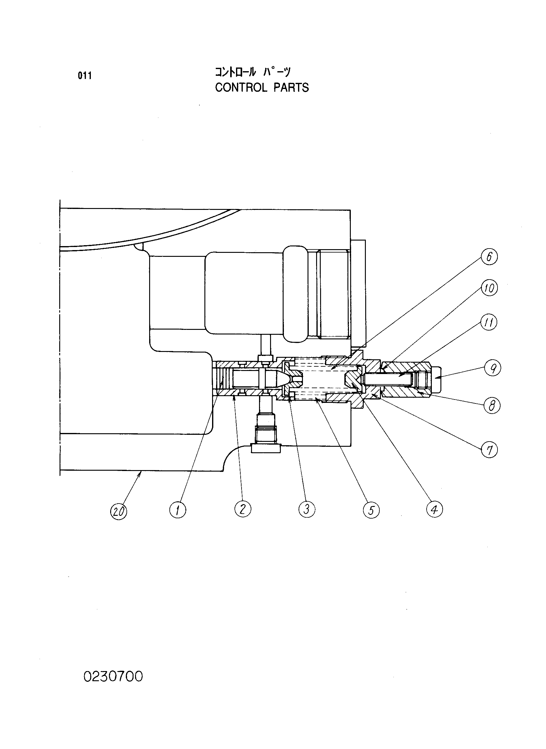 Схема Управление детали HITACHI KH180-3