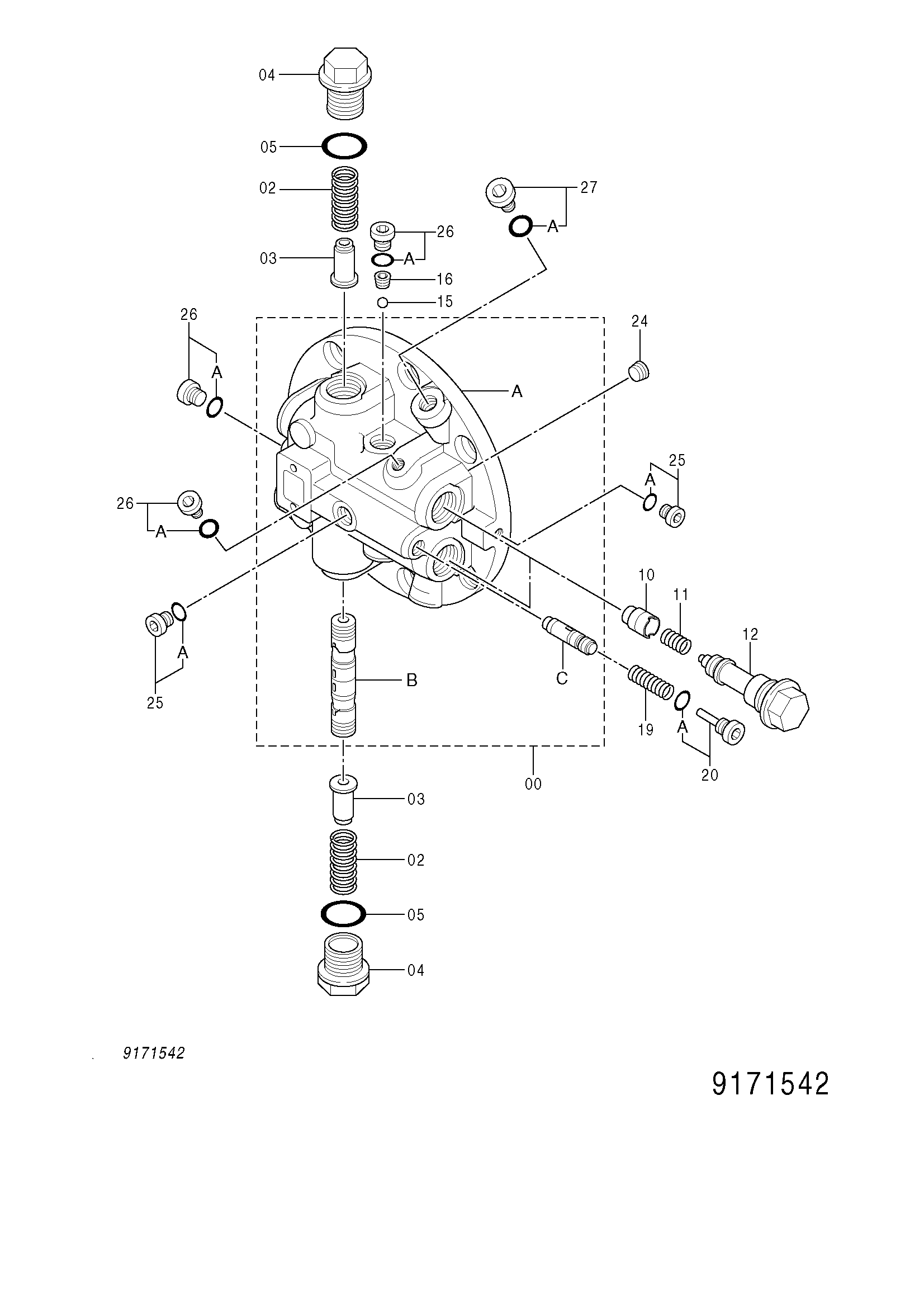 Схема Тормозной клапан HITACHI ZX75US