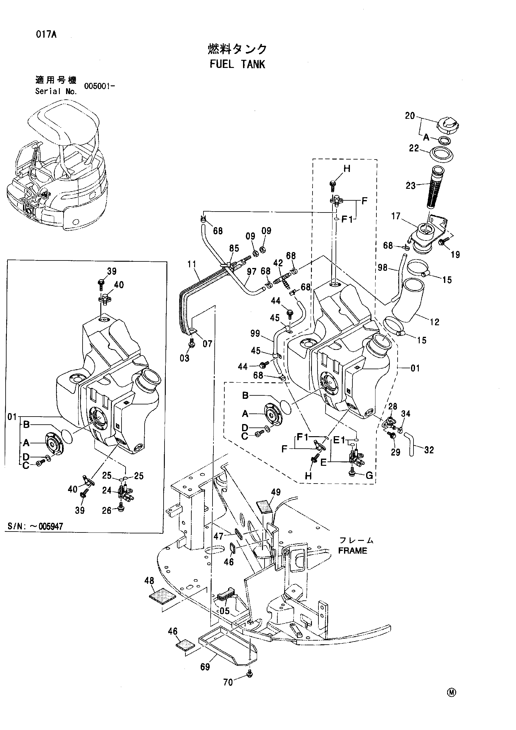Схема Топливный бак HITACHI ZX30U