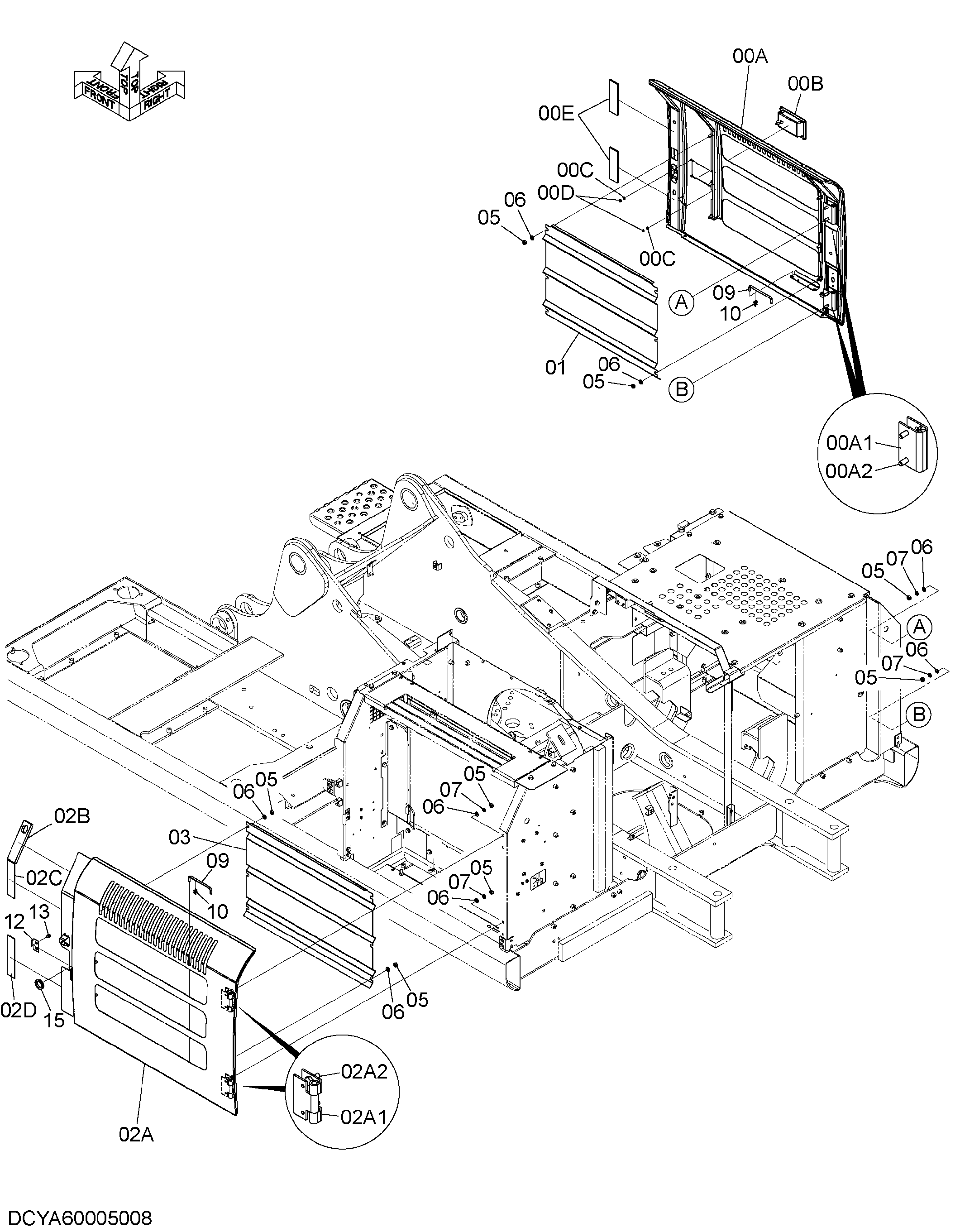 Схема Крышка (7)(тропикал) HITACHI ZX210H-5G
