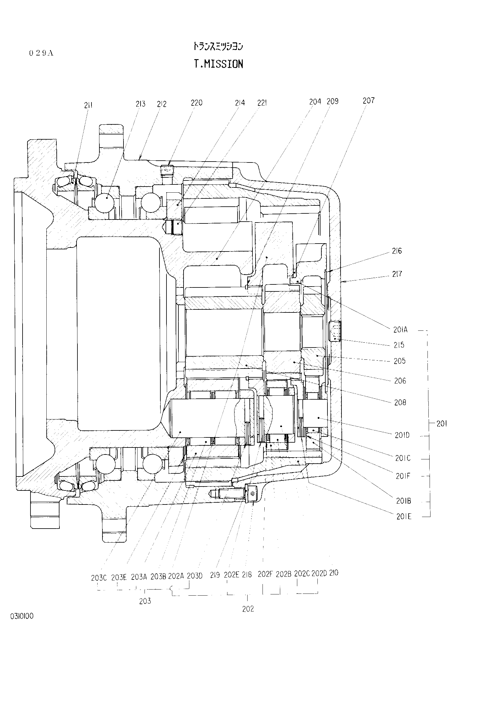 Схема Трансмиссия HITACHI EX150