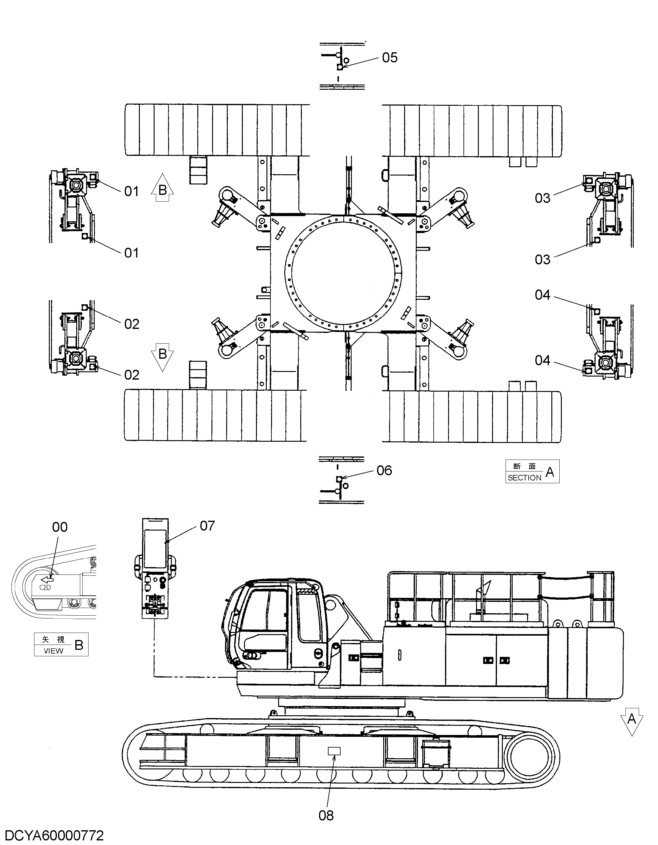 Схема Информационная табличка (ходовая часть) HITACHI ZX1800K-3