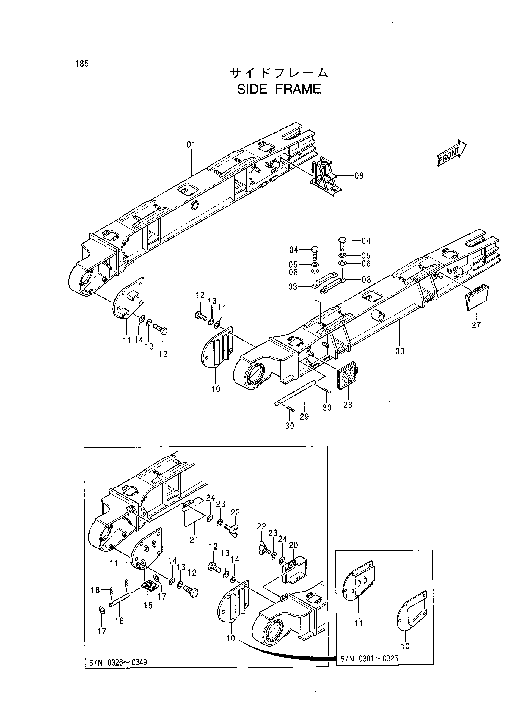 Схема Боковой рама HITACHI KH850-3