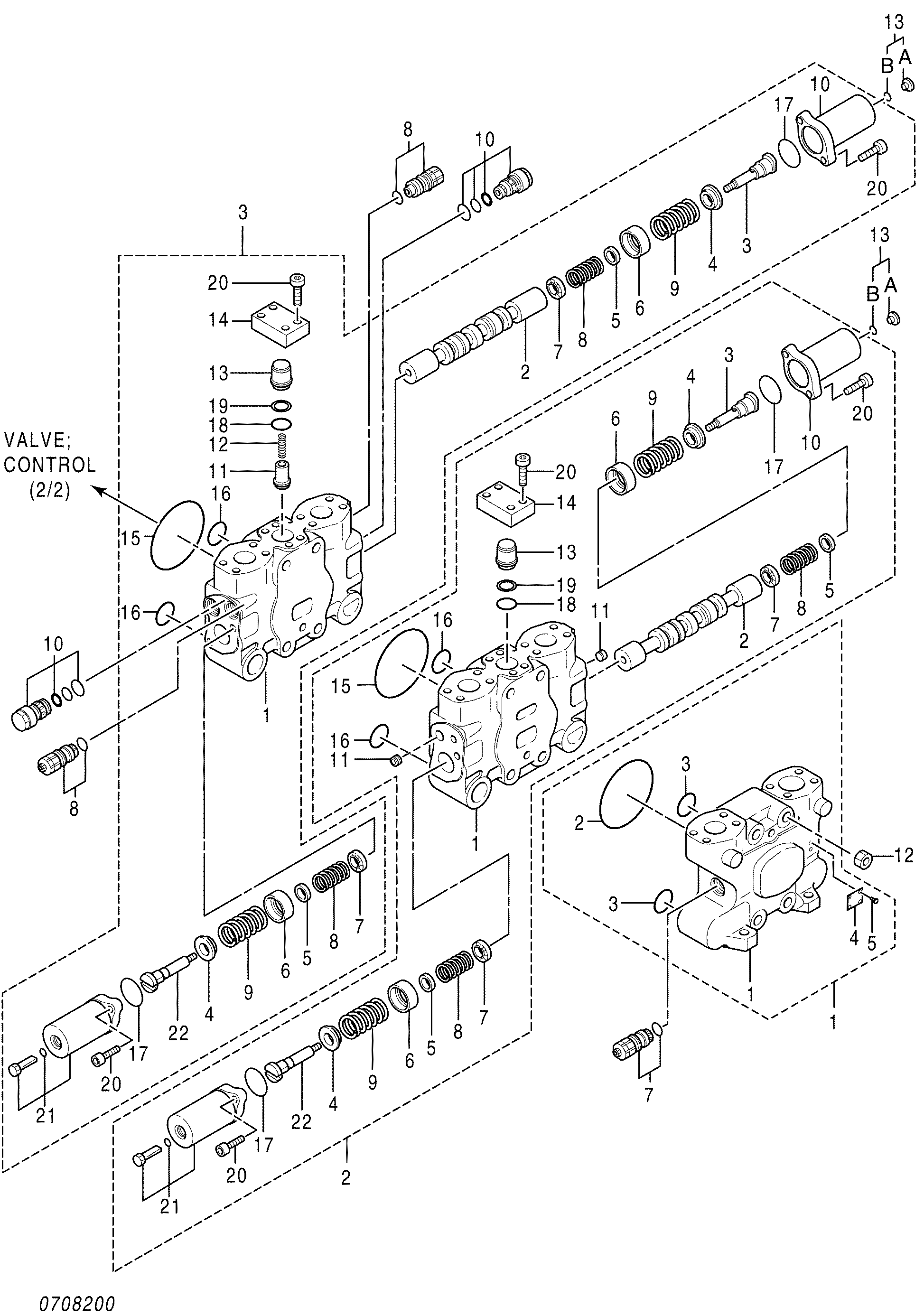 Схема Гидрораспределитель (1/2) HITACHI EX2600-6LD