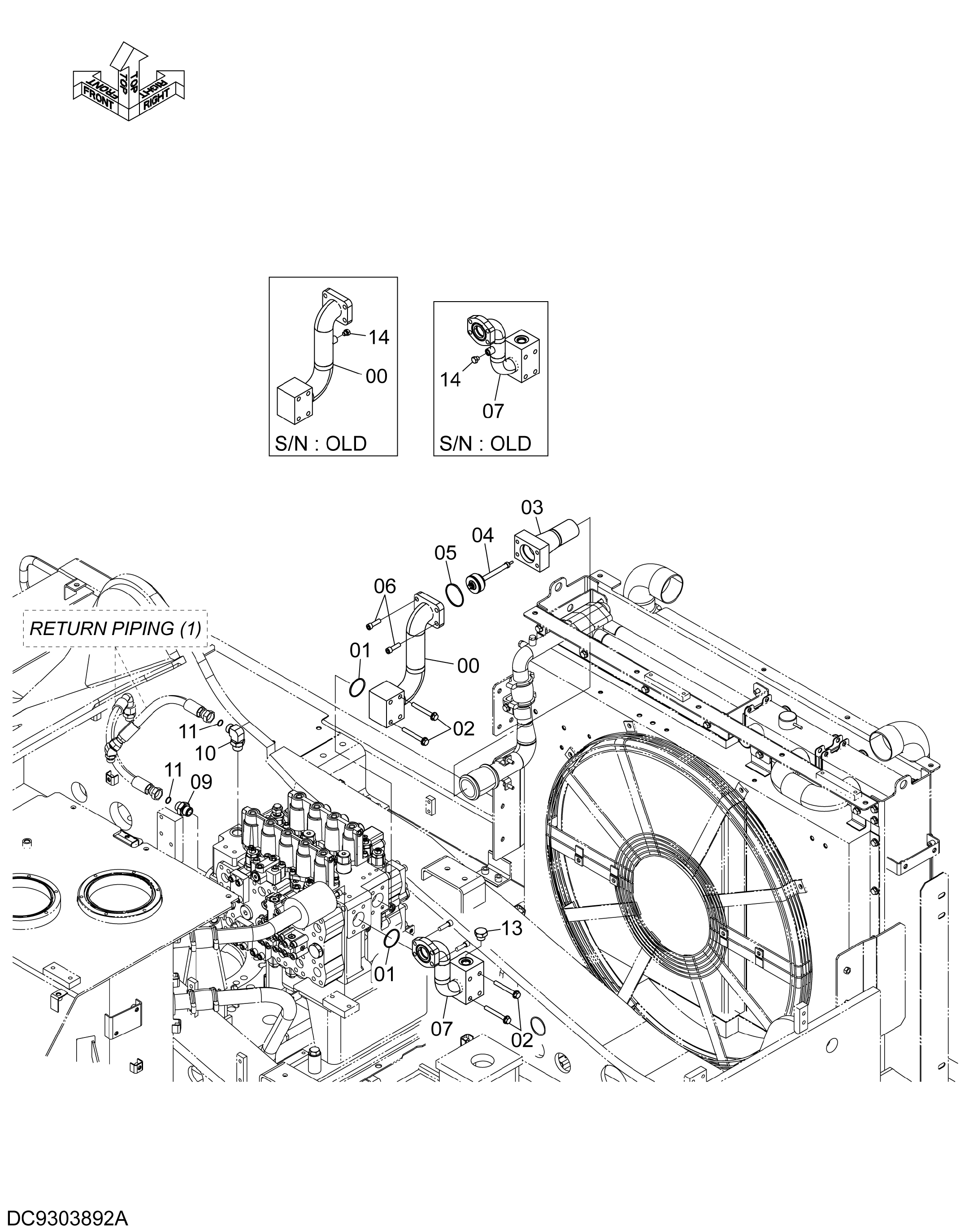 Схема Обратные трубопроводы (2) HITACHI ZX470LCH-5B