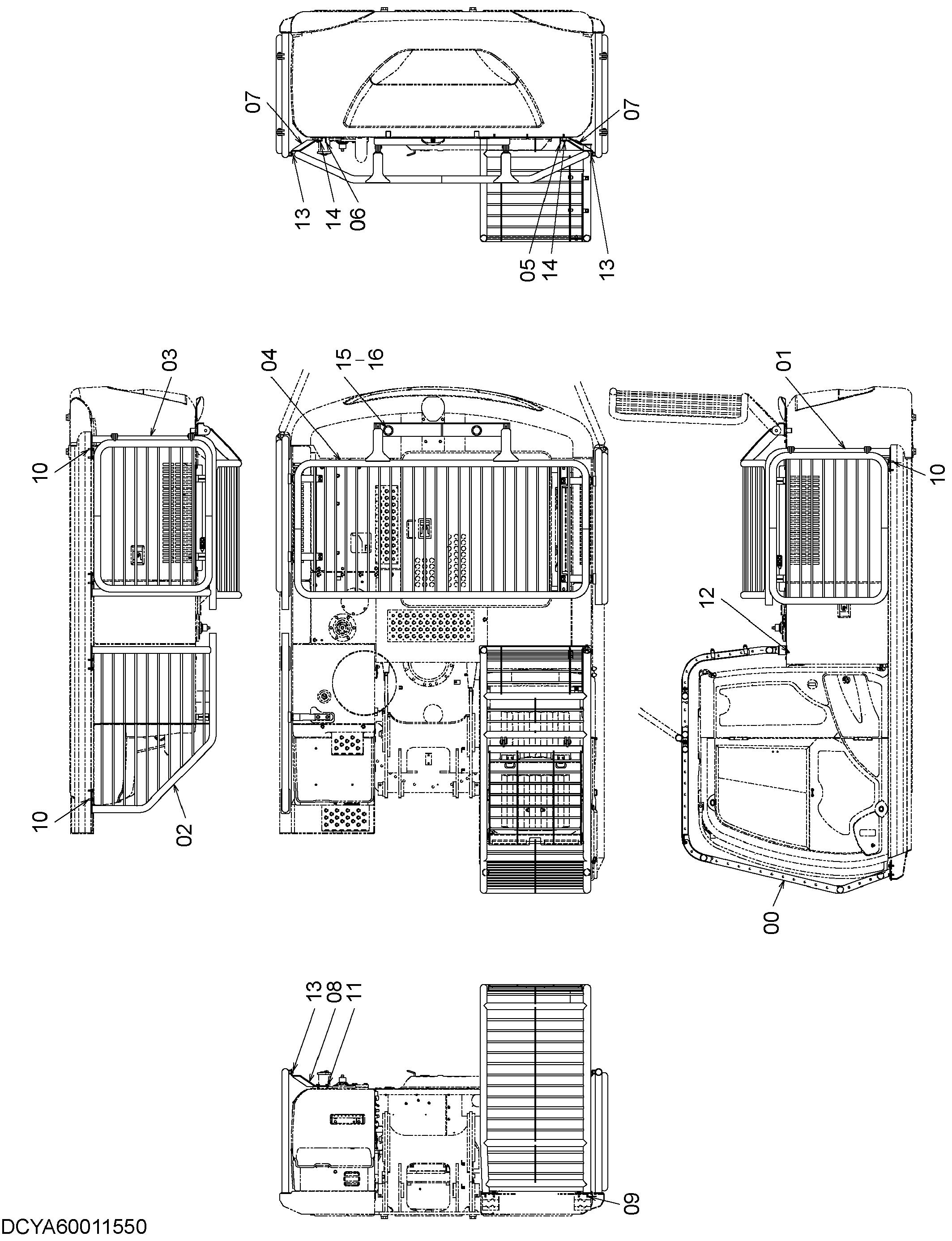 Схема Защитный кожух HITACHI ZX210F-5G
