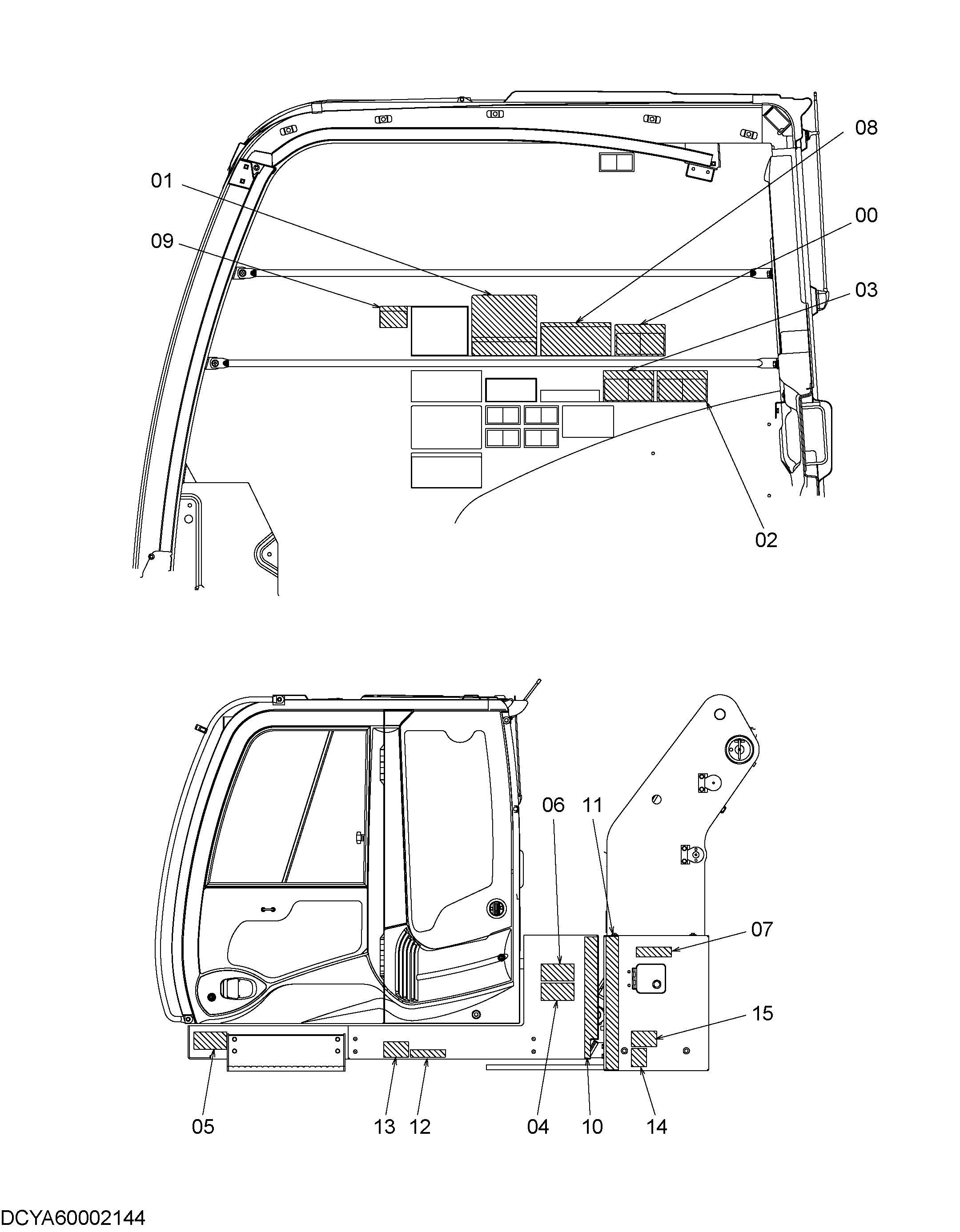 Схема Информационная табличка HITACHI ZX200-3