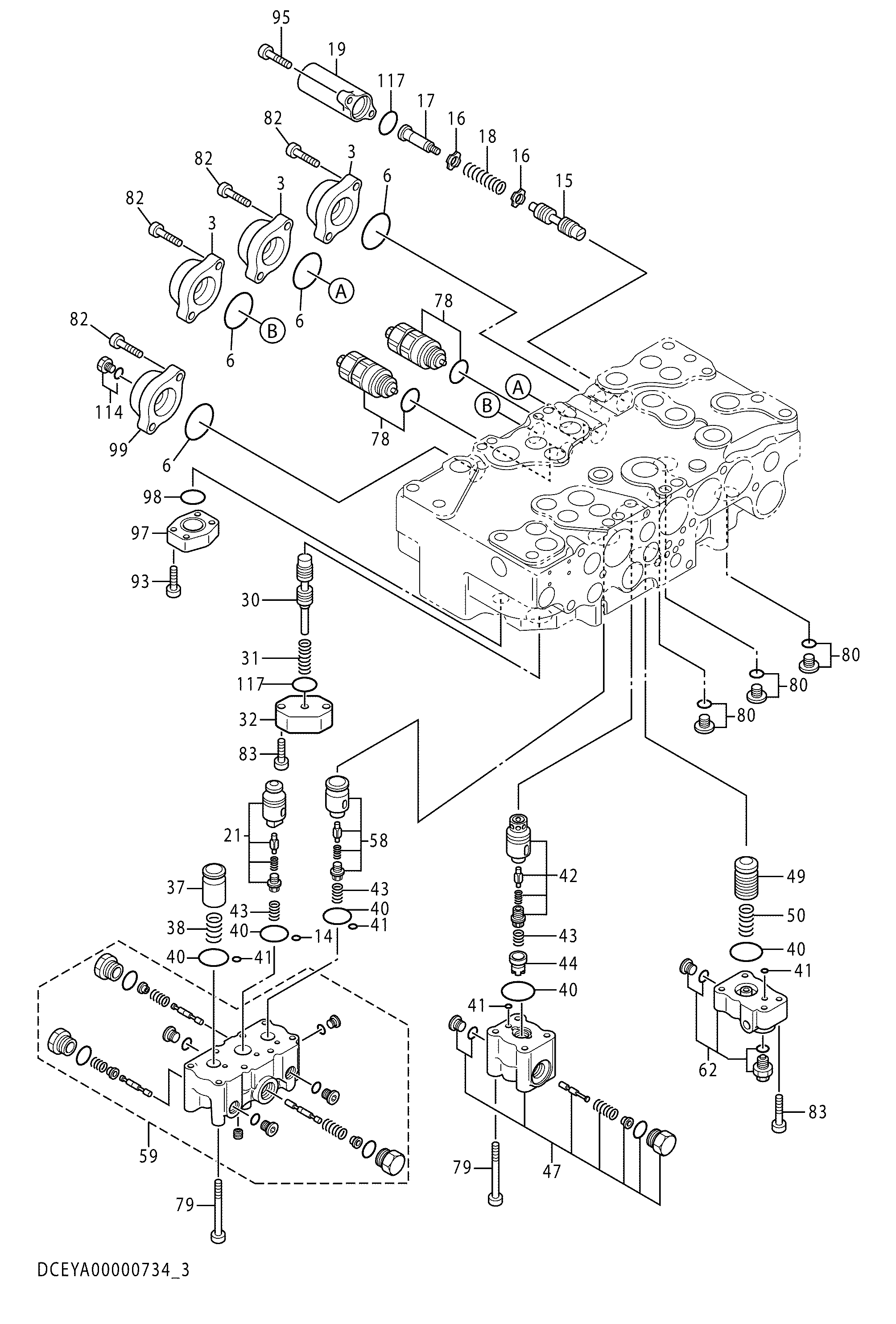 Схема Гидрораспределитель (3/5) HITACHI ZX330-5G