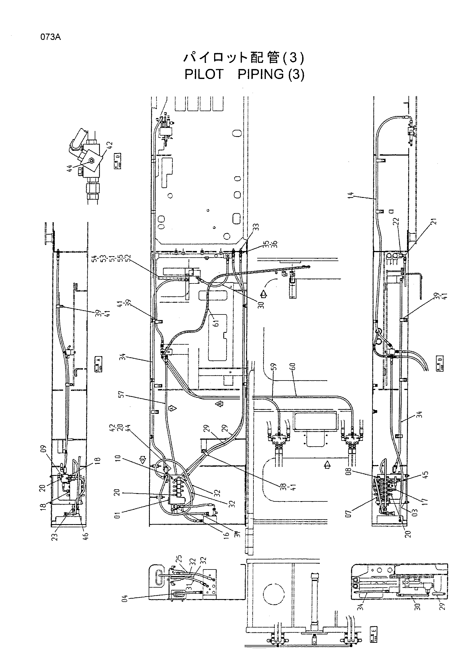 Схема Пилотные гидролинии (3) HITACHI CX650PTR
