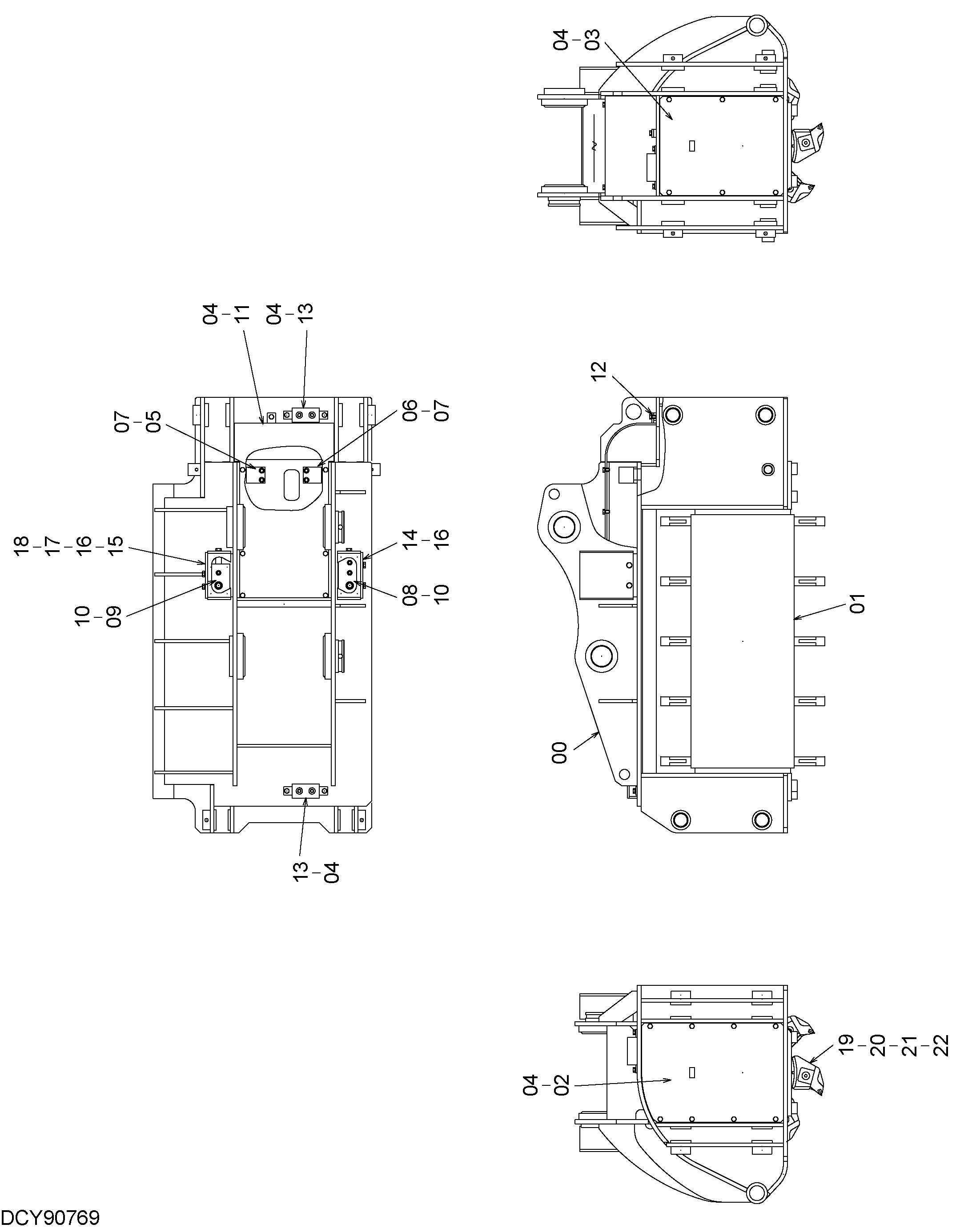 Схема Рама в сборе (кхаинлесс) HITACHI ZX160