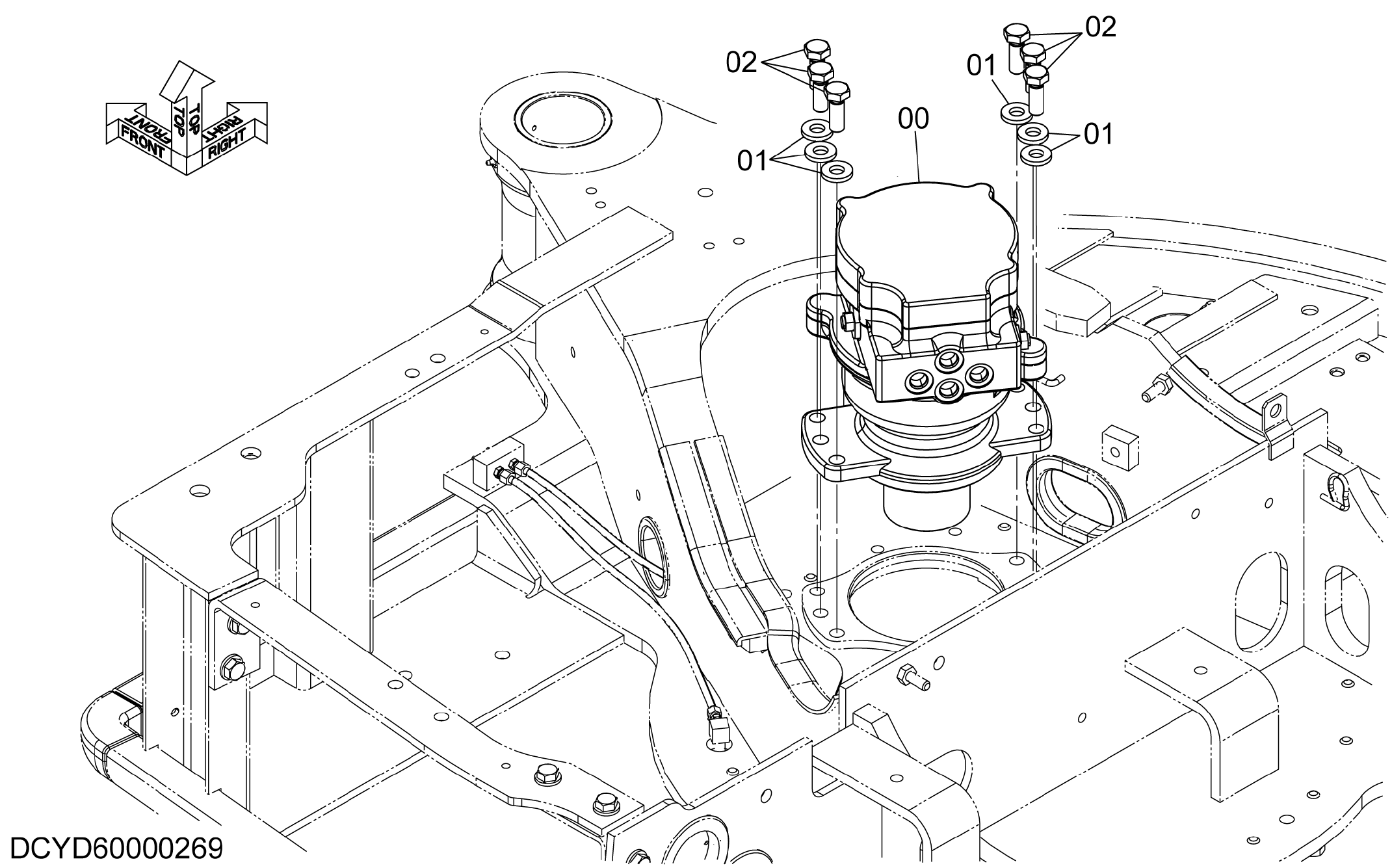 Схема Механизм поворота HITACHI ZX35U-5A