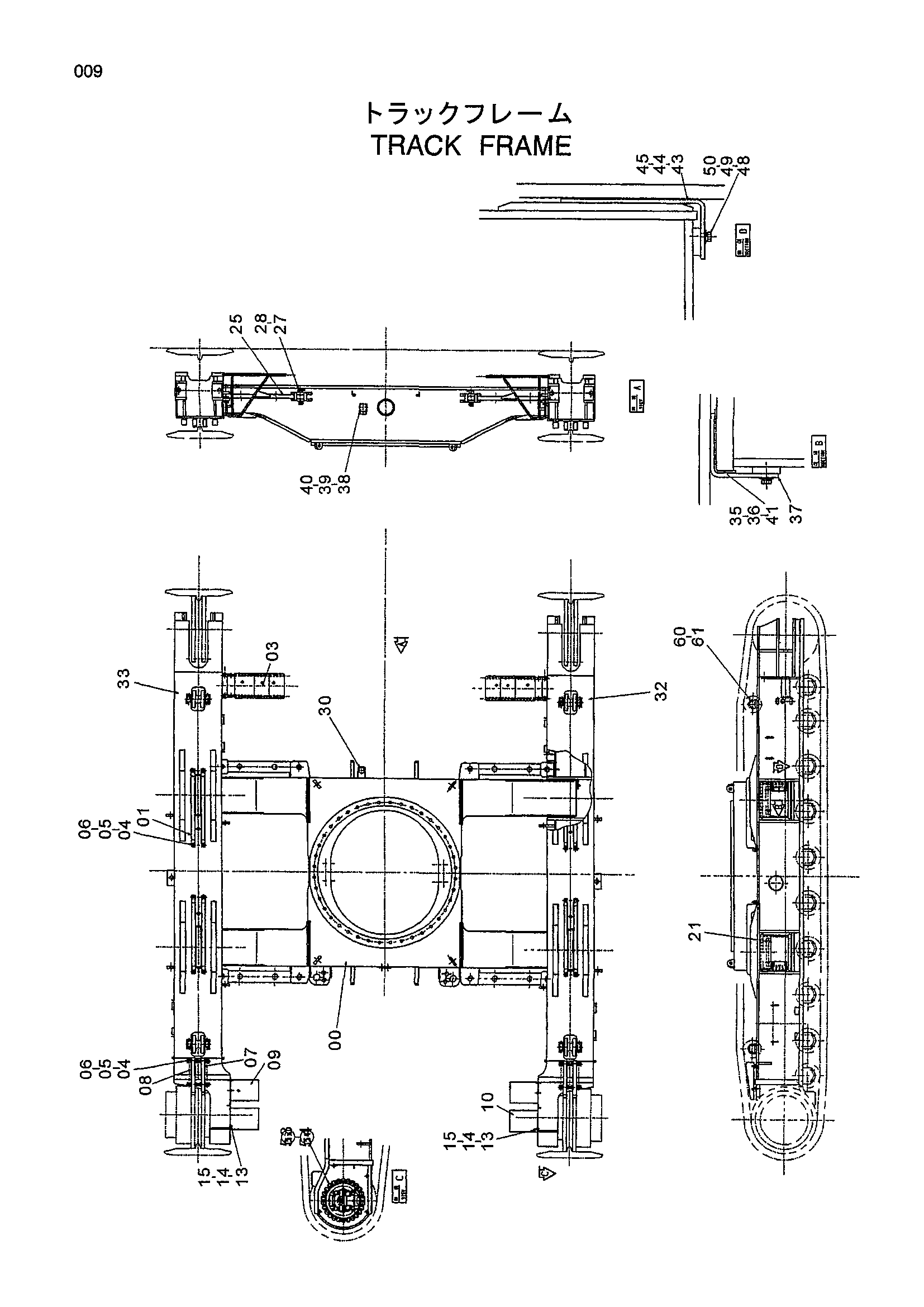 Схема Гусеничная рама HITACHI EX800H-5