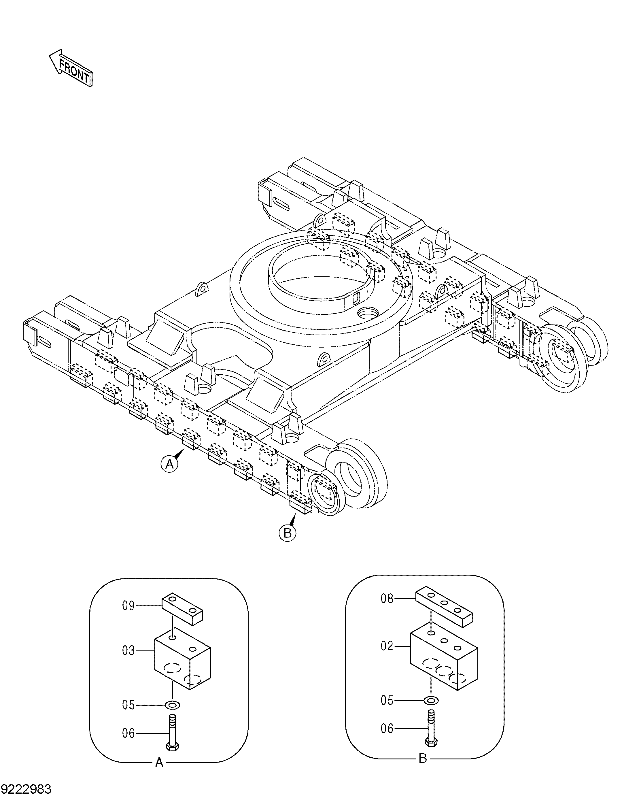Схема Опорный каток защита HITACHI EX2600-6BH