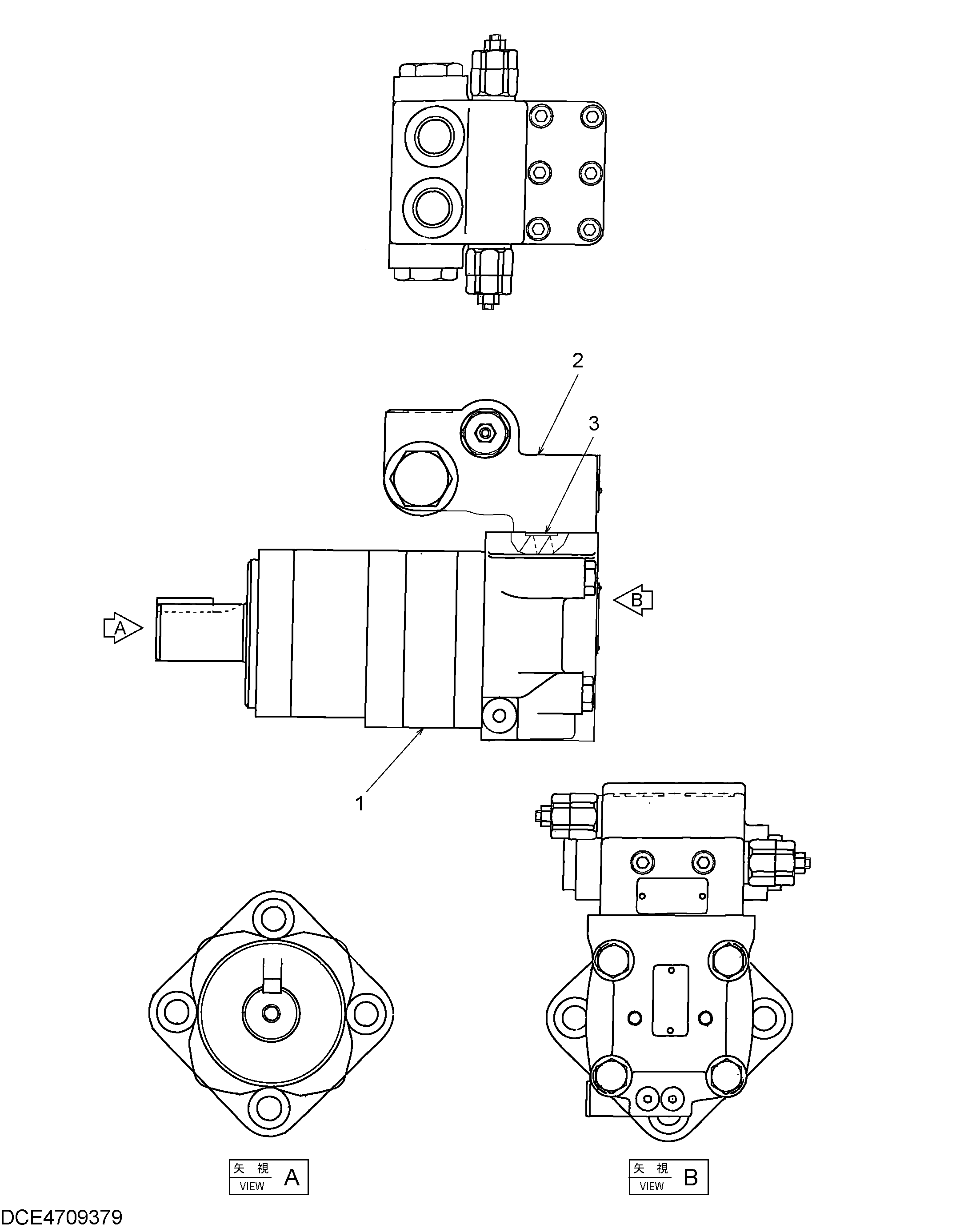 Схема Гидромотор в сборе HITACHI ZX70-3