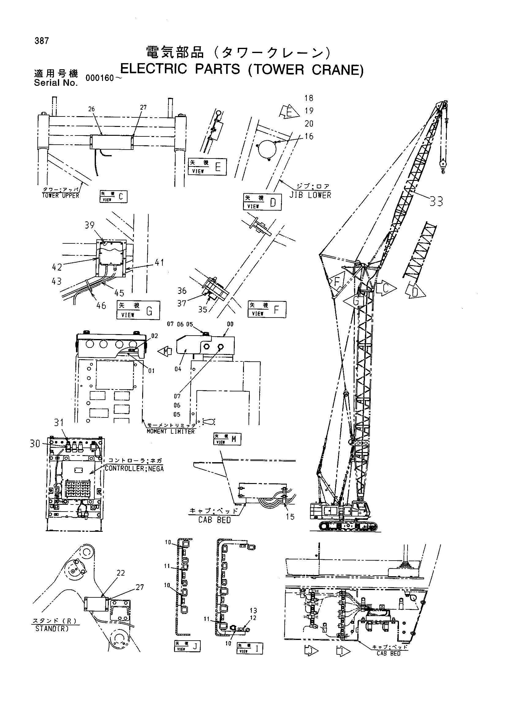 Схема Электрооборудование (башенный кран) HITACHI CX900