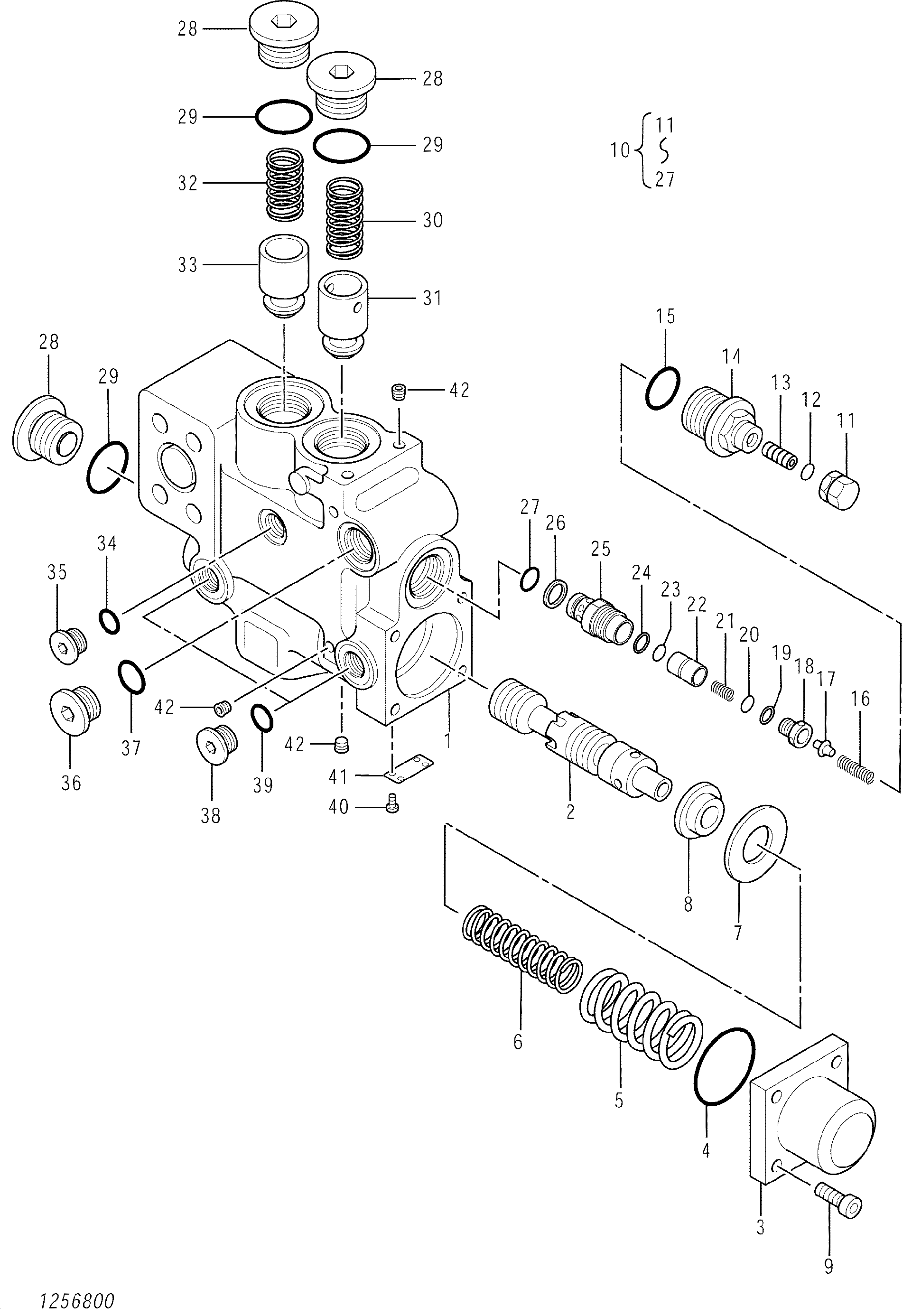 Схема Клапан удерживающий (стрела нижний) HITACHI ZX500LC-3F
