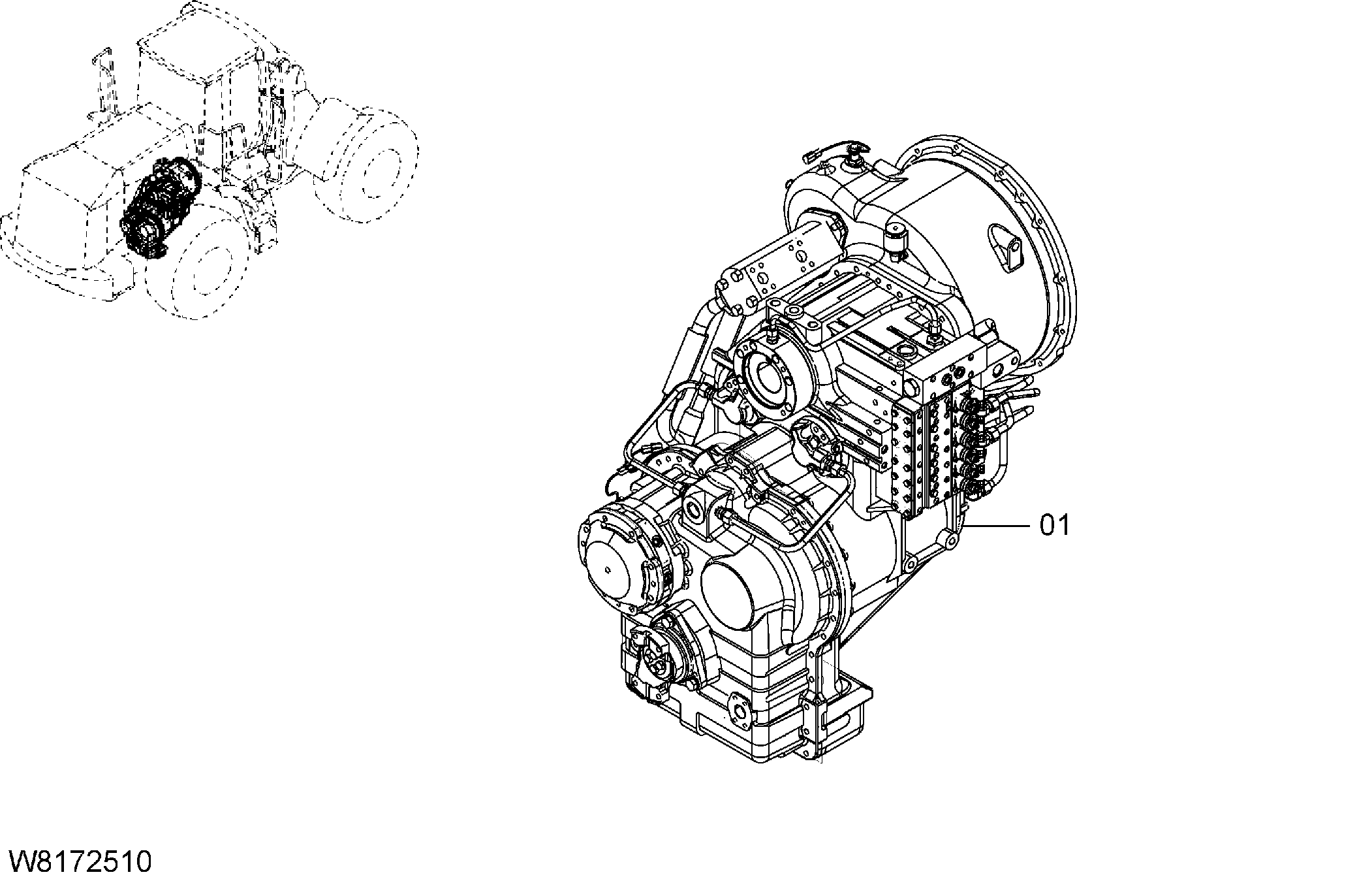 Схема Трансмиссия(трансмиссия, крутящий момент преобразователь) HITACHI ZW310