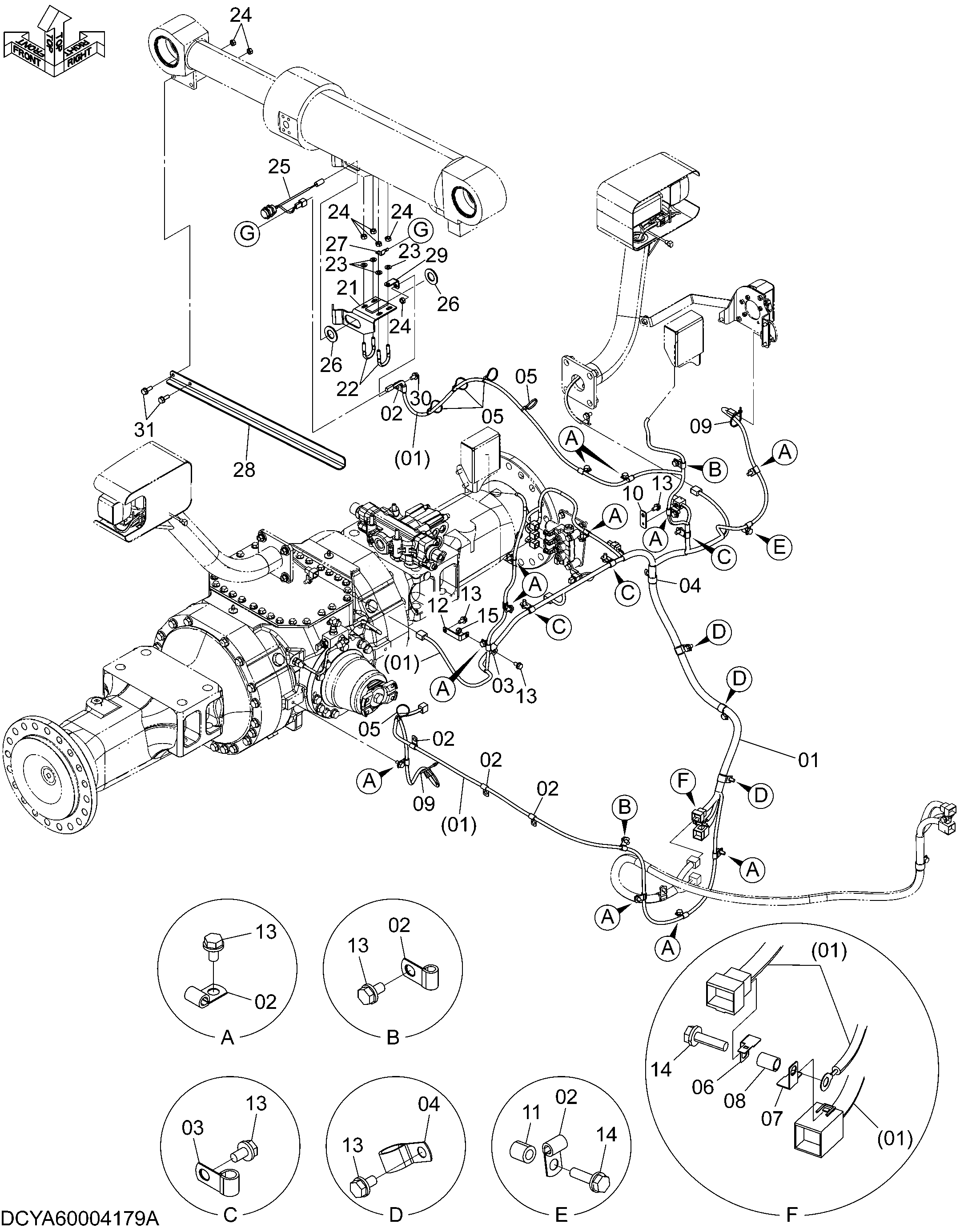 Схема Электрооборудование (передний) HITACHI ZW250-5B