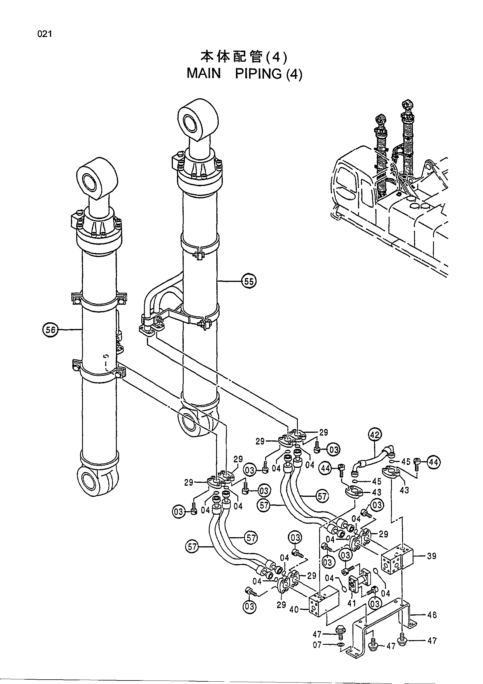 Схема Основные гидролинии (4) HITACHI EX800H-5