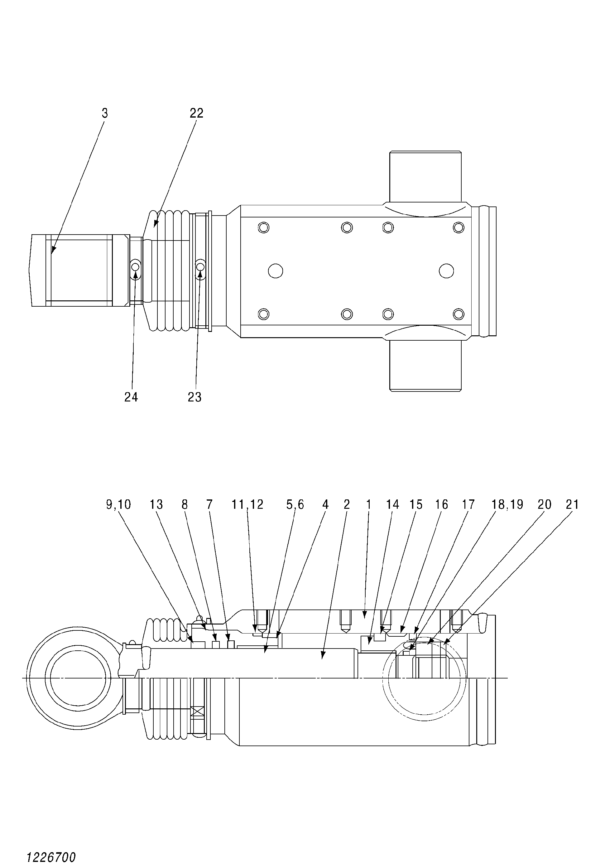 Схема Гидроцилиндр. подвеска HITACHI ZX145W-3