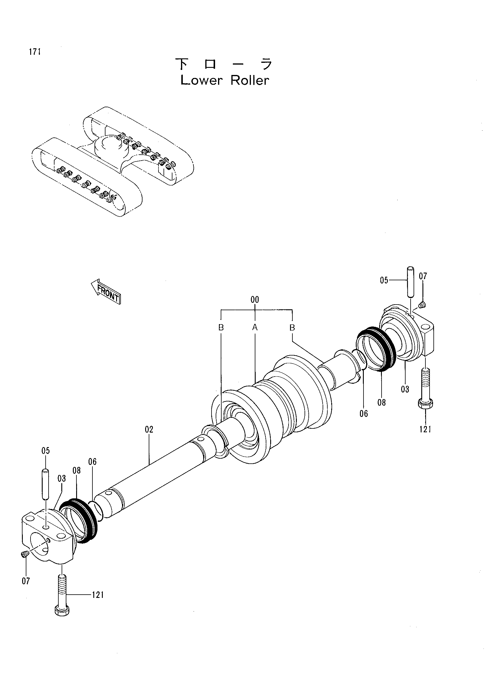 Схема Опорный каток HITACHI EX100M-2