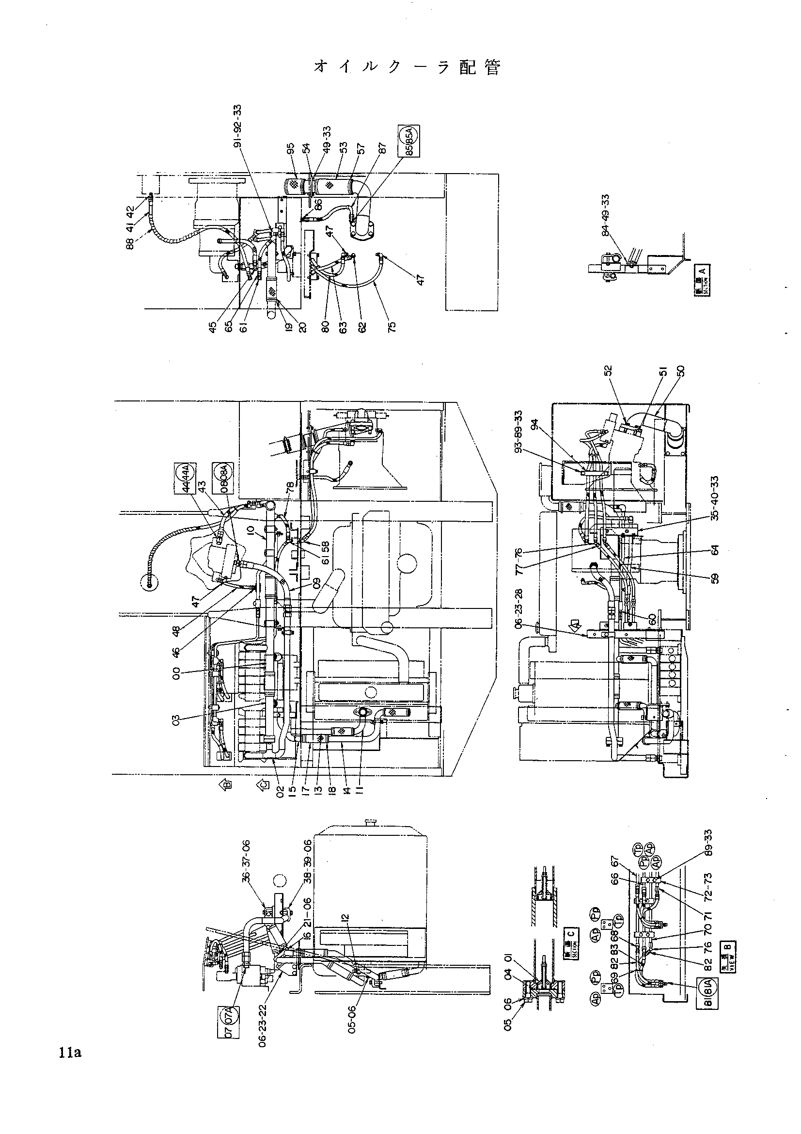 Схема Масляный радиатор трубопроводы HITACHI UH063SS