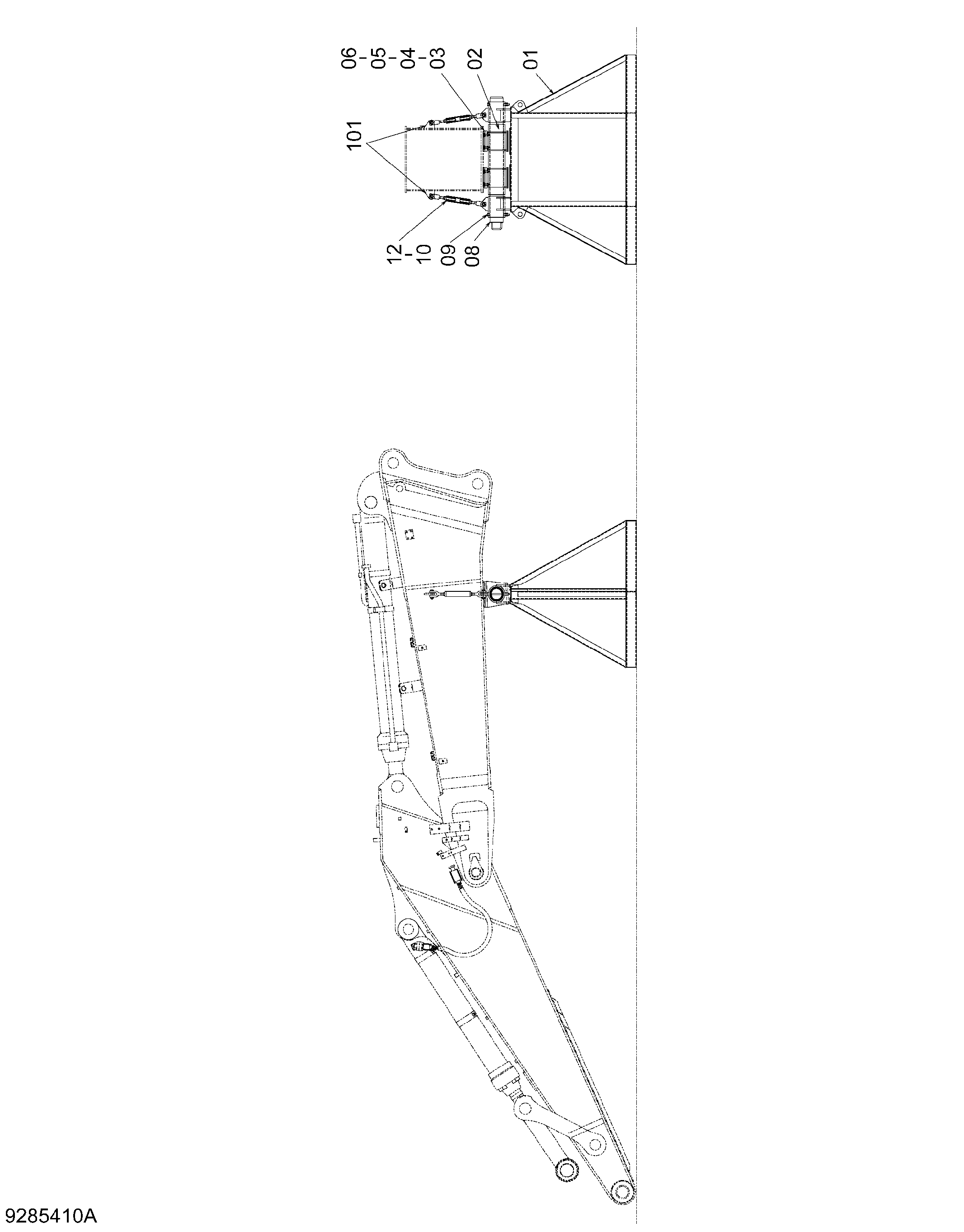 Схема Стойка (экскаватор) HITACHI ZX480LCK-3