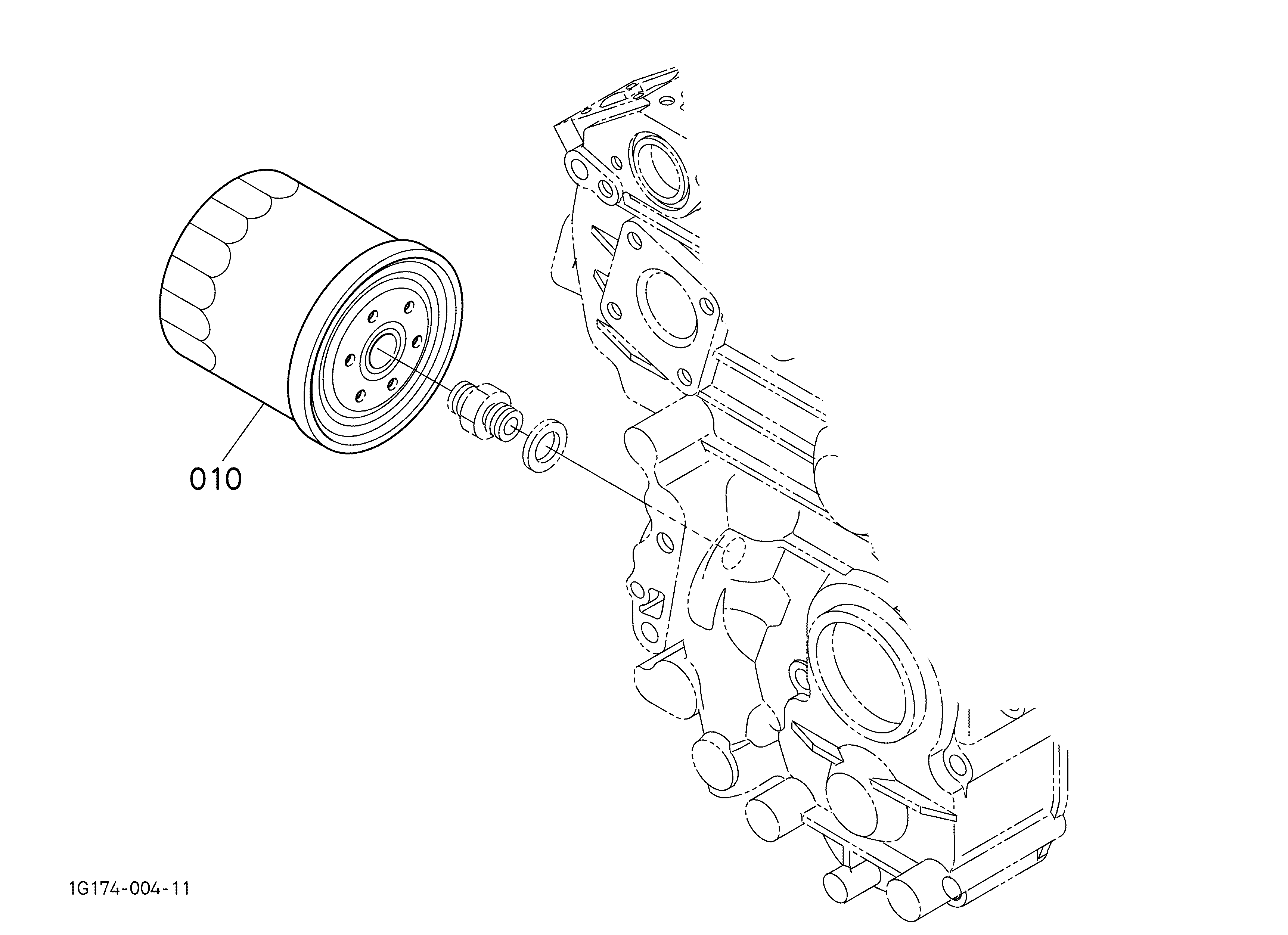 Схема Масляный фильтр HITACHI ZX40