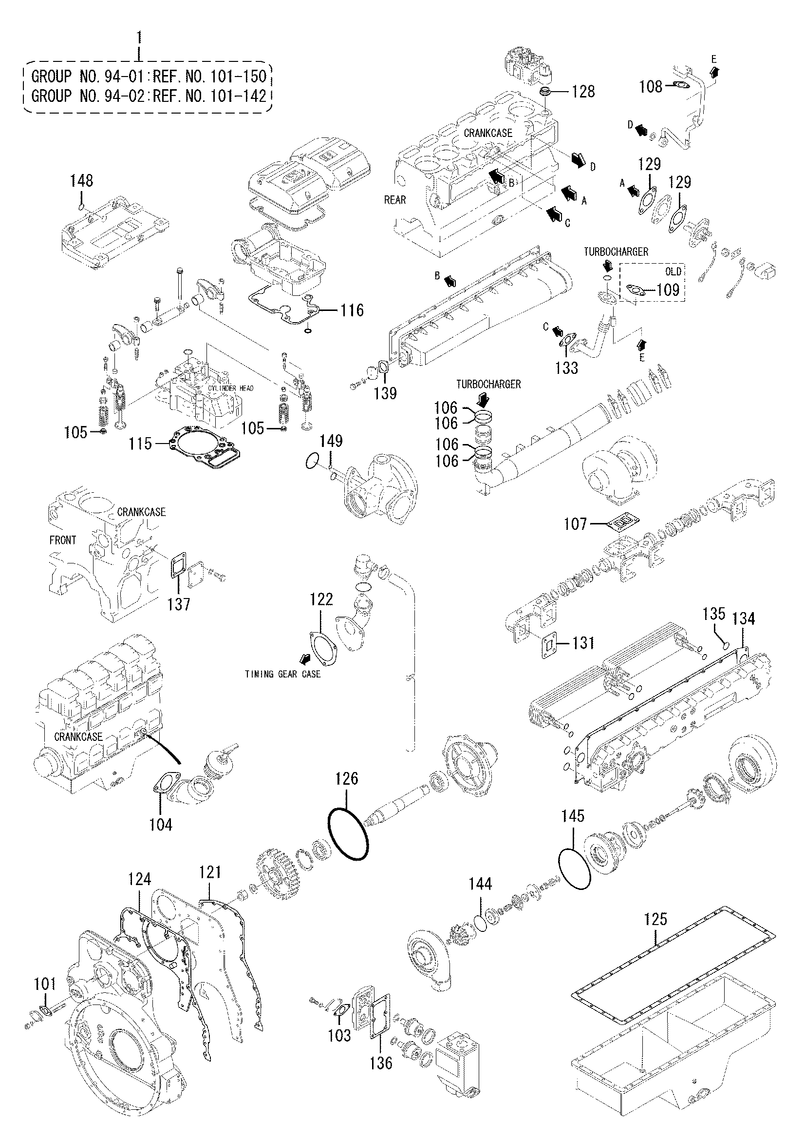 Схема Оверхаул прокладка комплект(деталь-1) HITACHI EX1200-5C