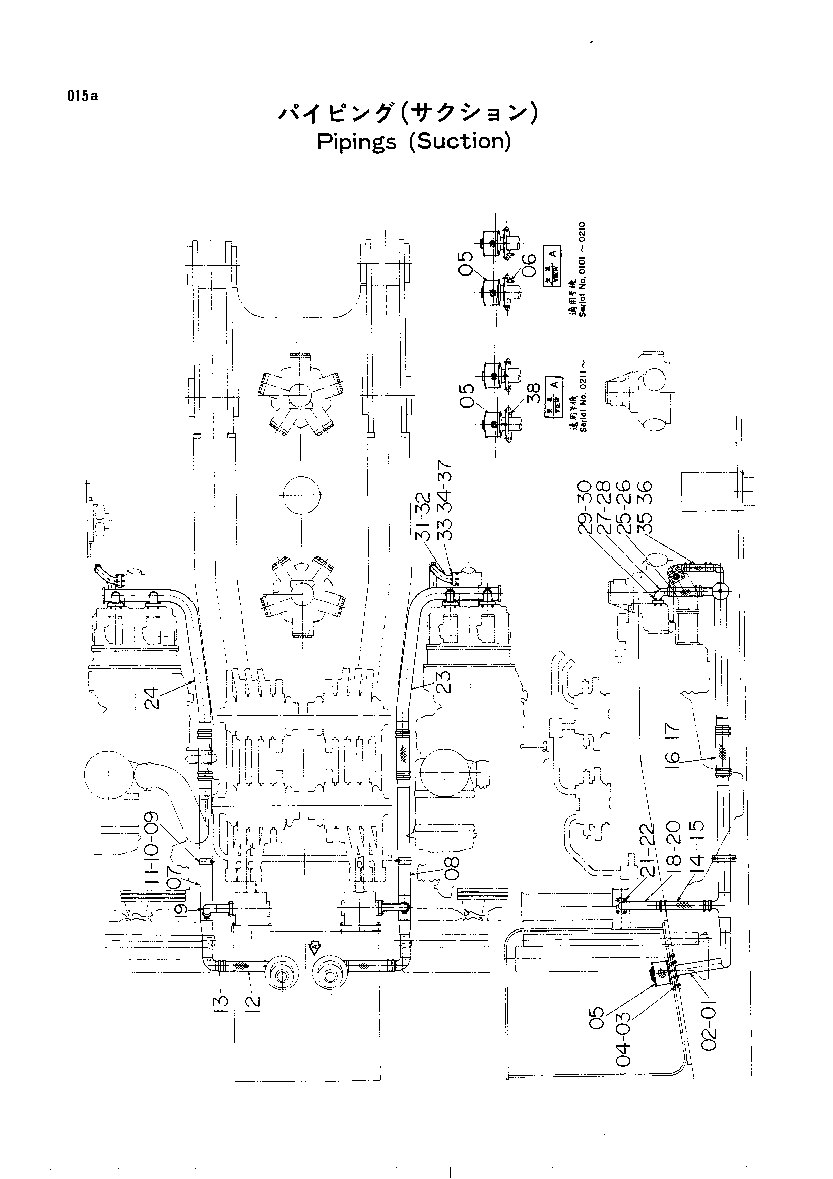Схема Всасывающие трубопроводы HITACHI UH30