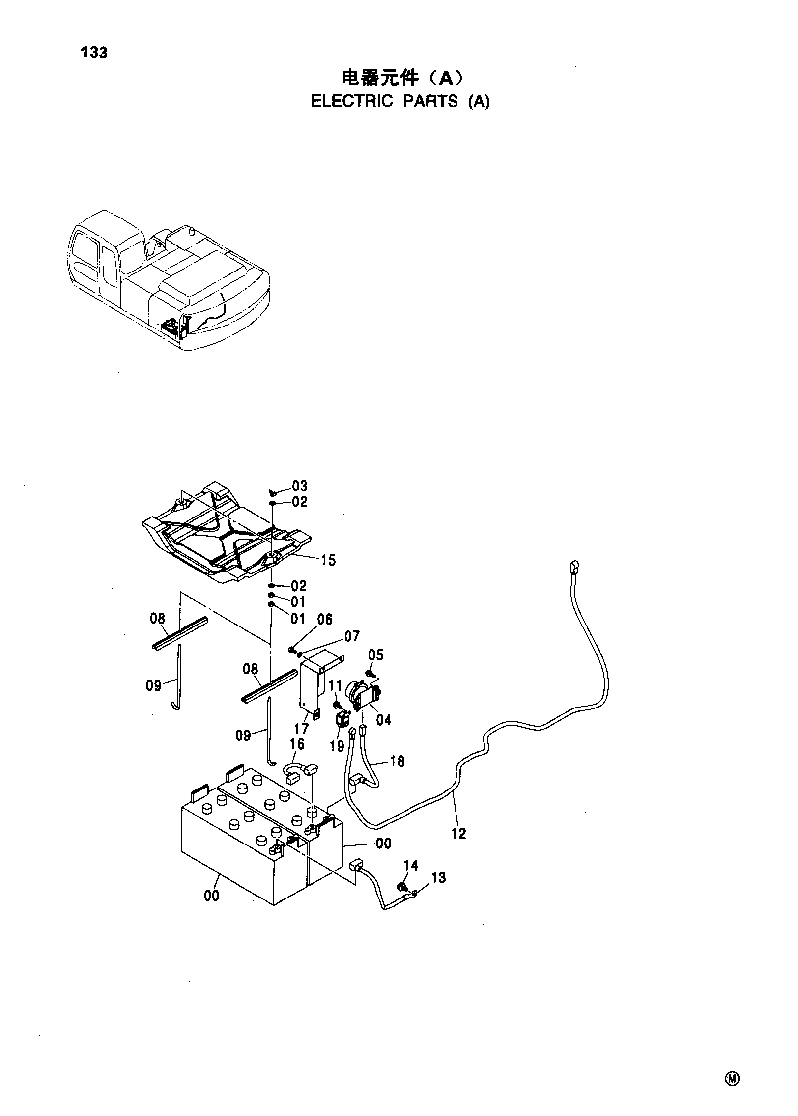 Схема ELECTRIC PARTS ( A ) HITACHI ZX230-HHE