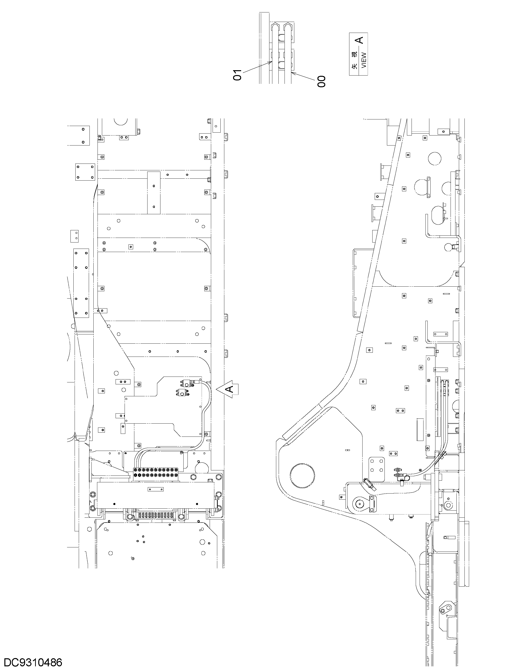 Схема Пилотные гидролинии (базовый) HITACHI ZX1800K-3