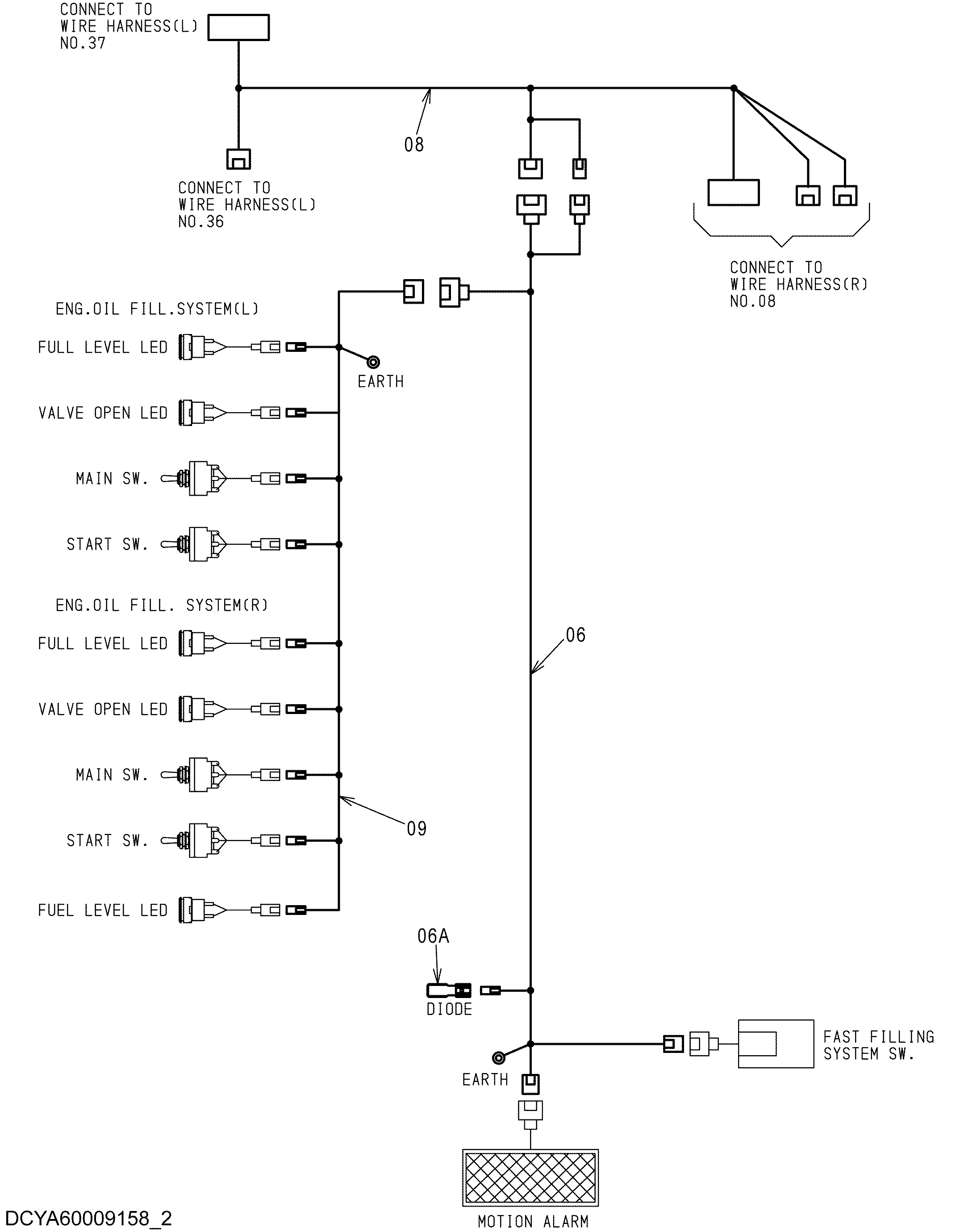 Схема Провод жгут проводов (центральный)(2) HITACHI EX5600-6BH