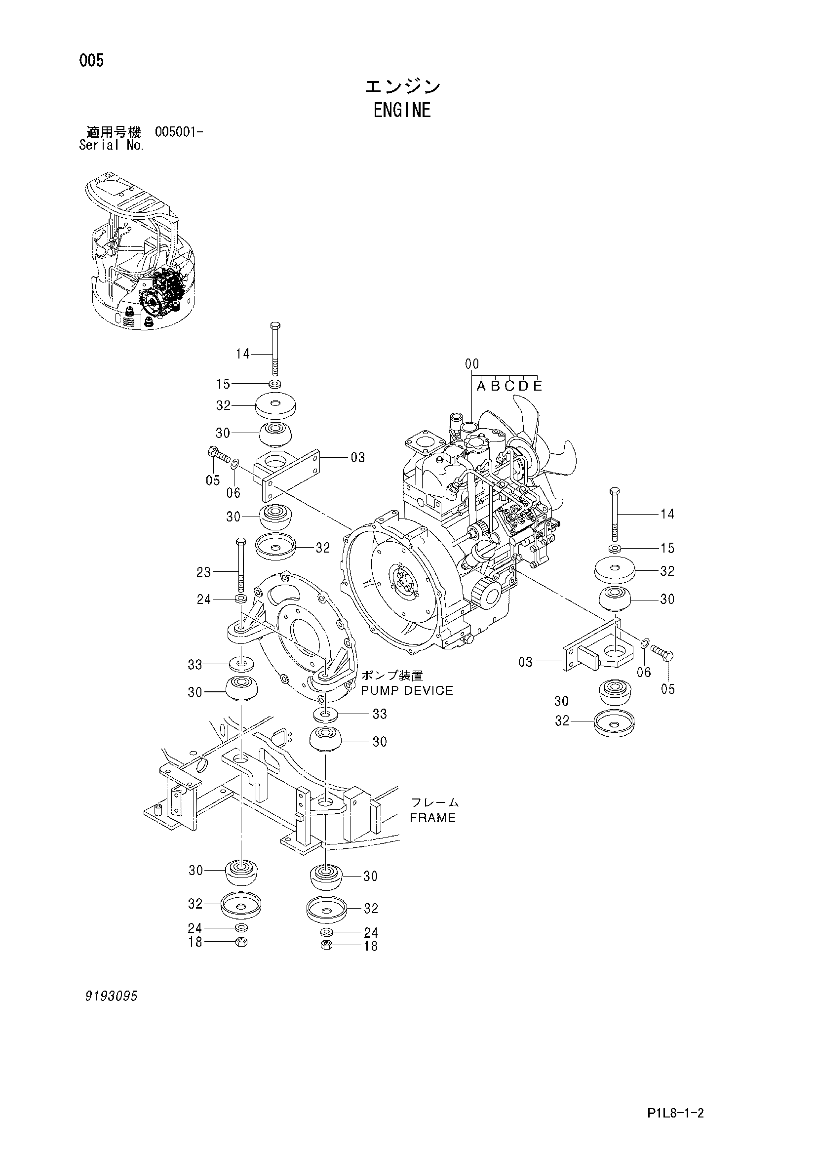 Схема Двигатель HITACHI EX20UR-3