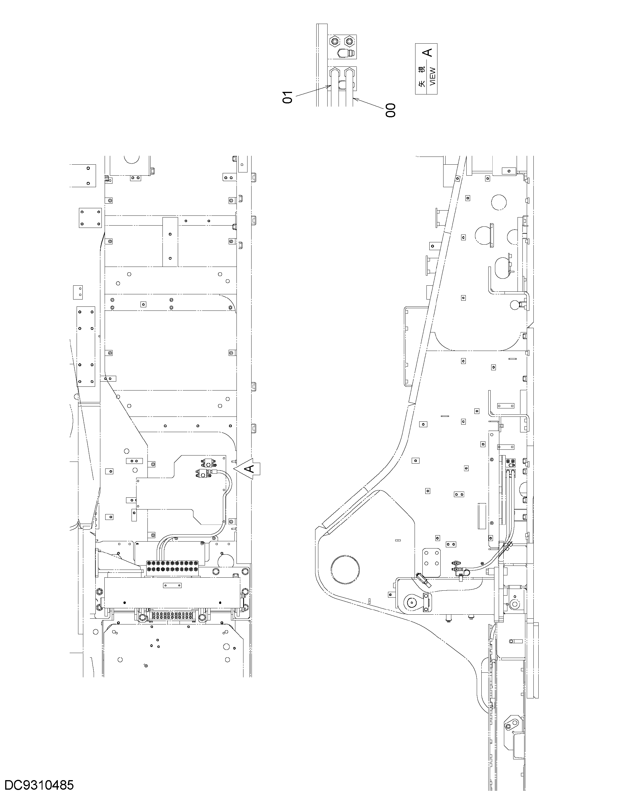 Схема Пилотные гидролинии (поток производительность селектор) HITACHI ZX1800K-3