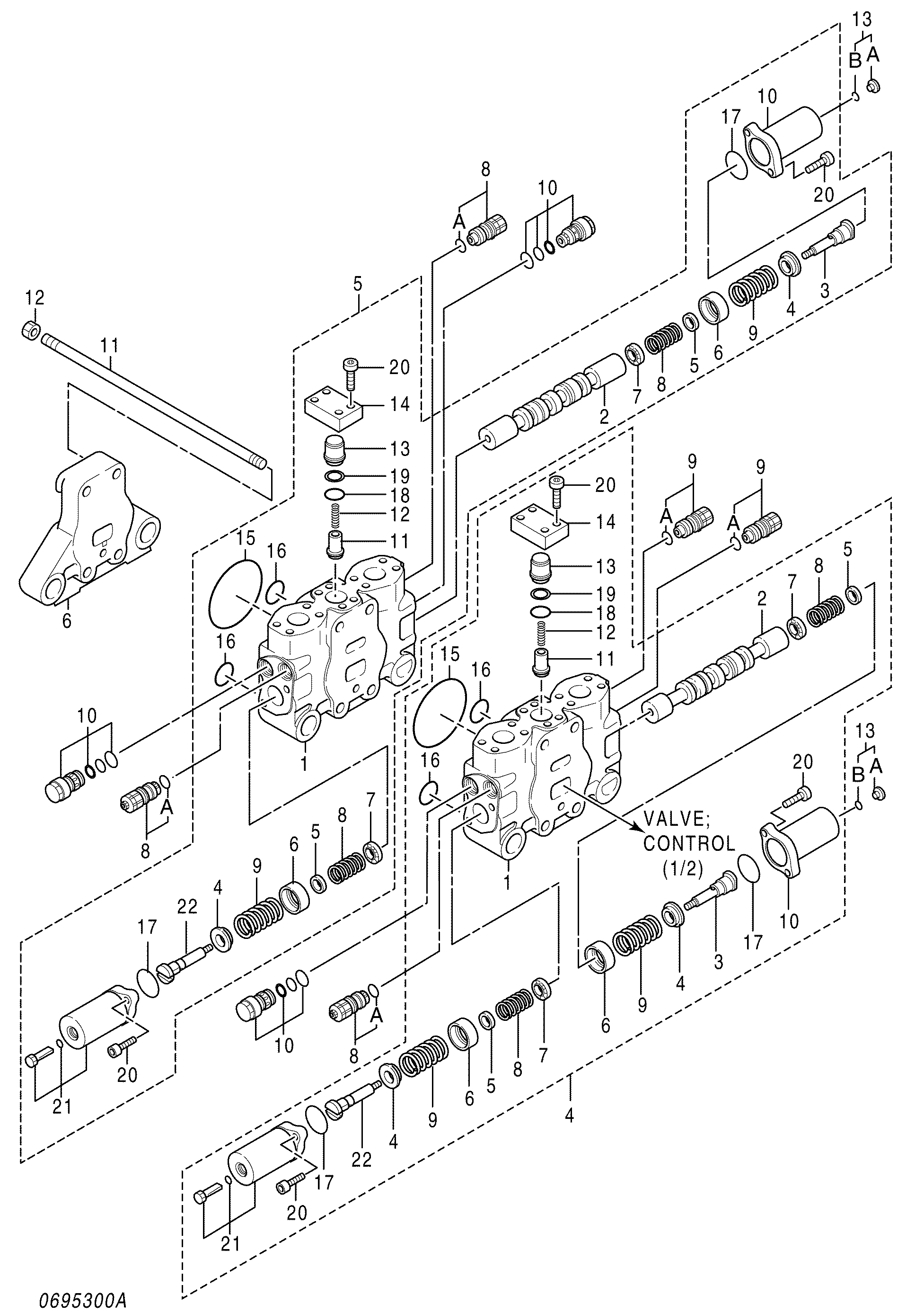 Схема Гидрораспределитель (2/2) HITACHI EX5600-6BH