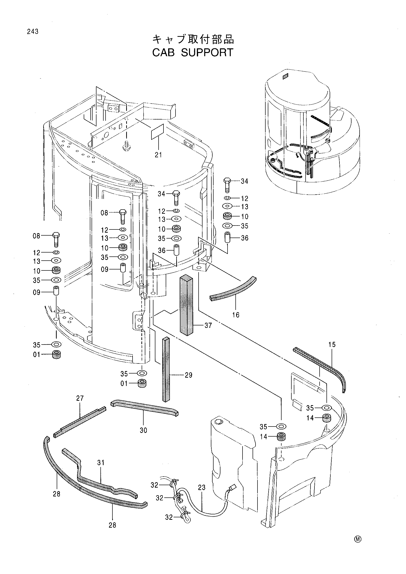 Схема Кабина опора HITACHI EX33U