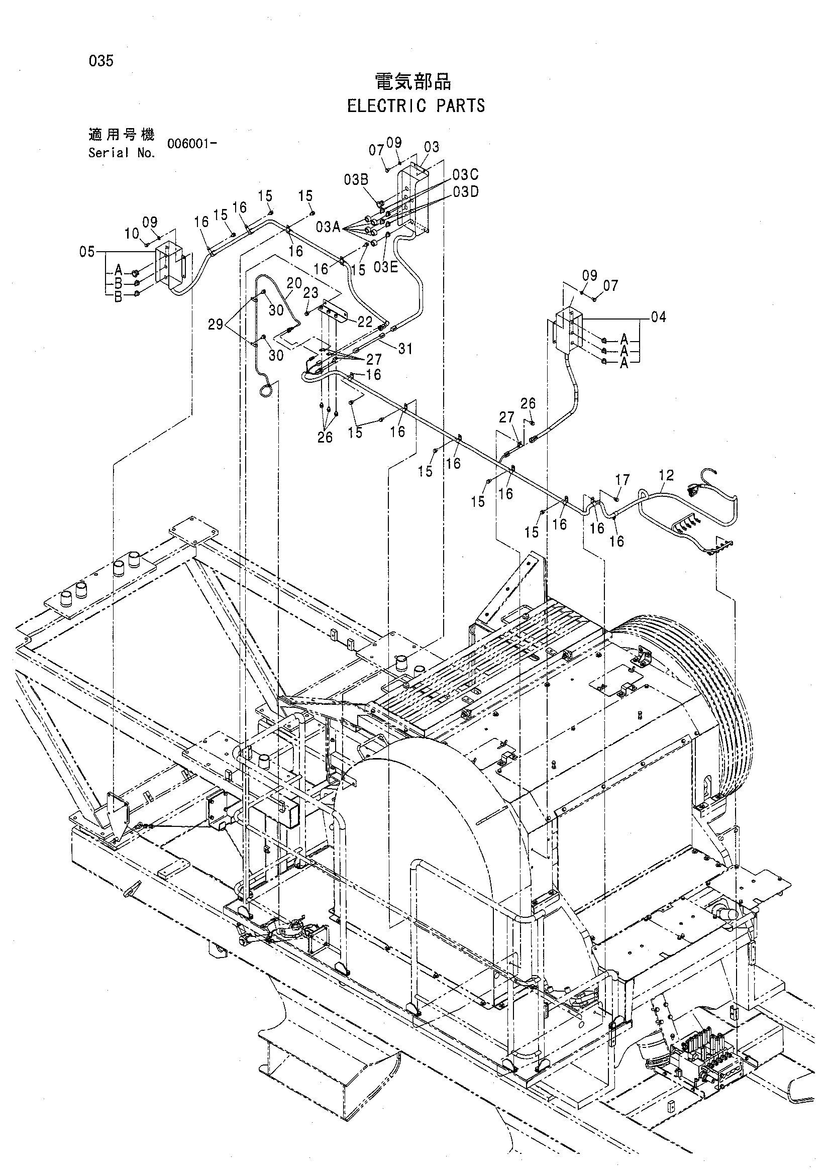 Схема Электрооборудование HITACHI ZR420JC