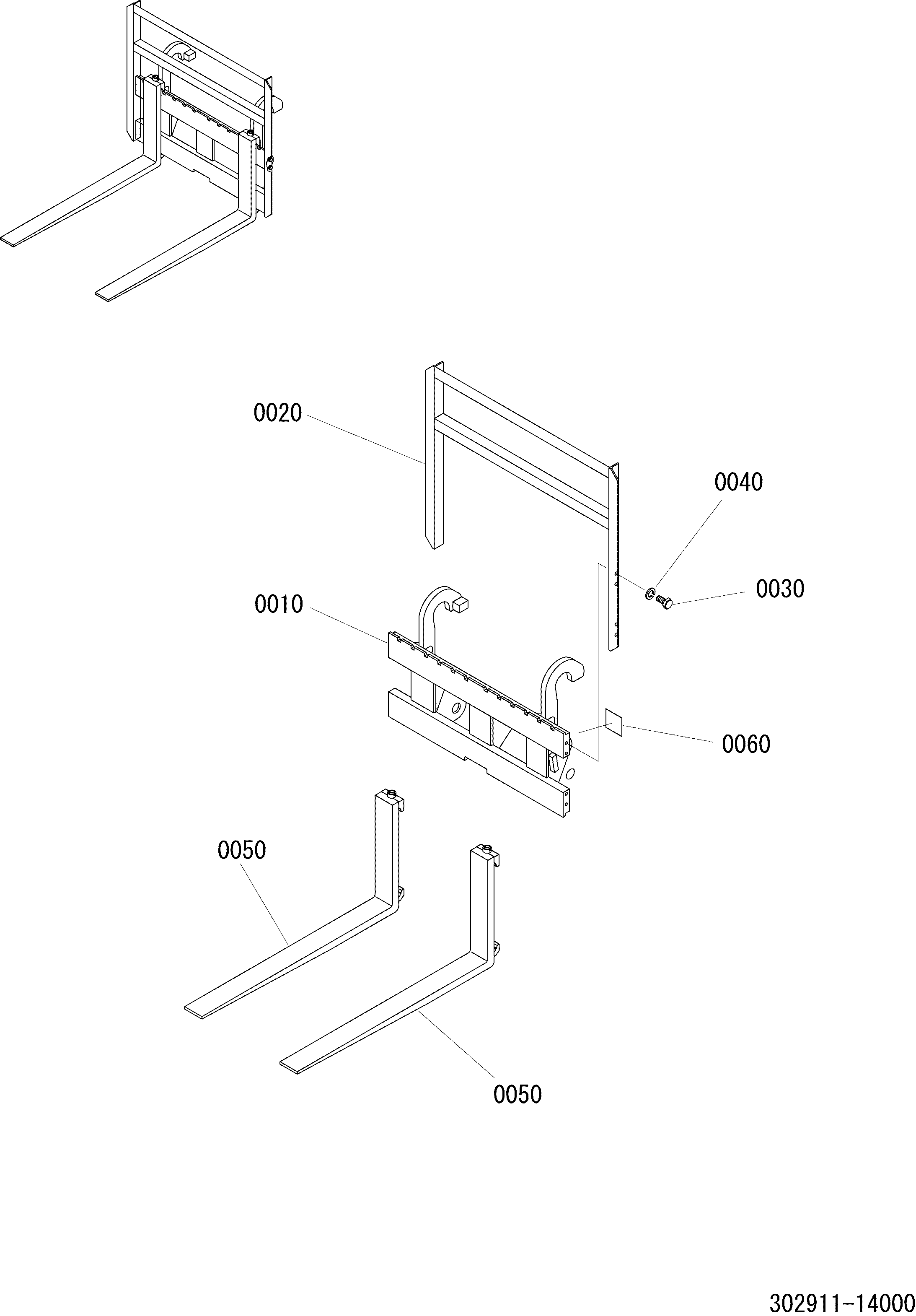 Схема ＡＴＴＡＣＨＭＥＮＴ ＧＲＯＵＰ ＰＡＬＬＥＴ ＦＯＲＫ HITACHI LX20-7