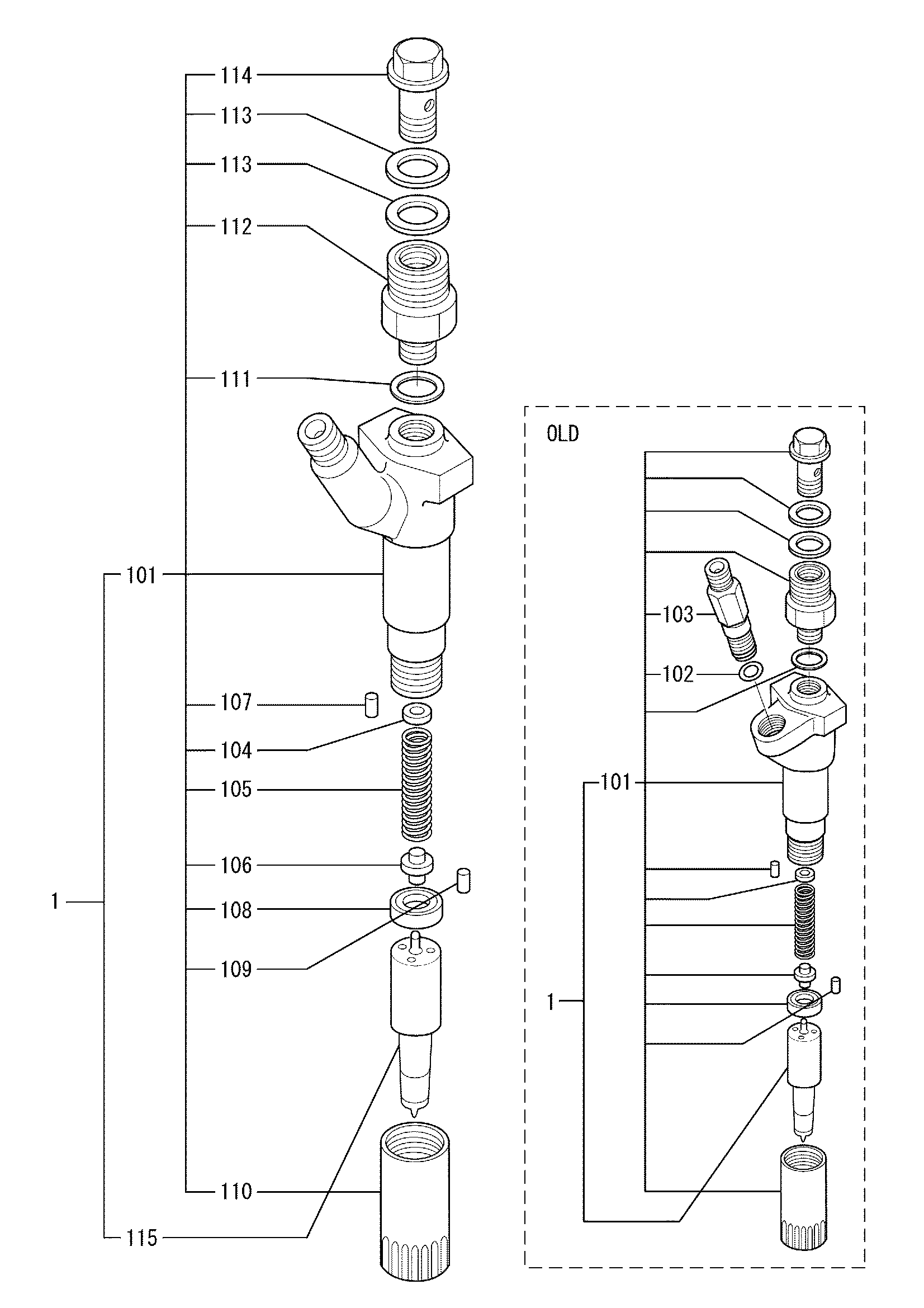 Схема Форсунка в сборе HITACHI EX1900-5