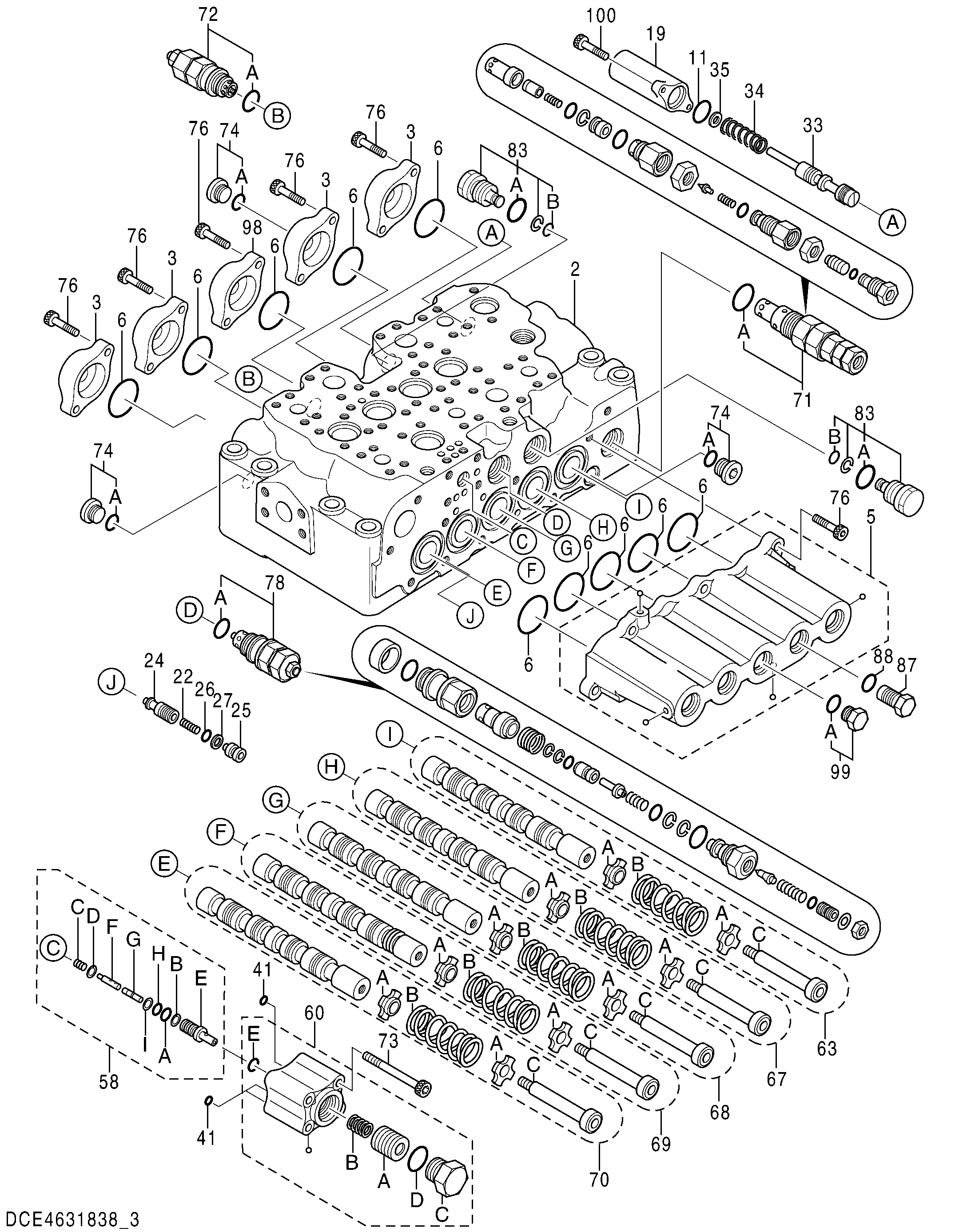 Схема Гидрораспределитель (3/5) HITACHI MA200-G