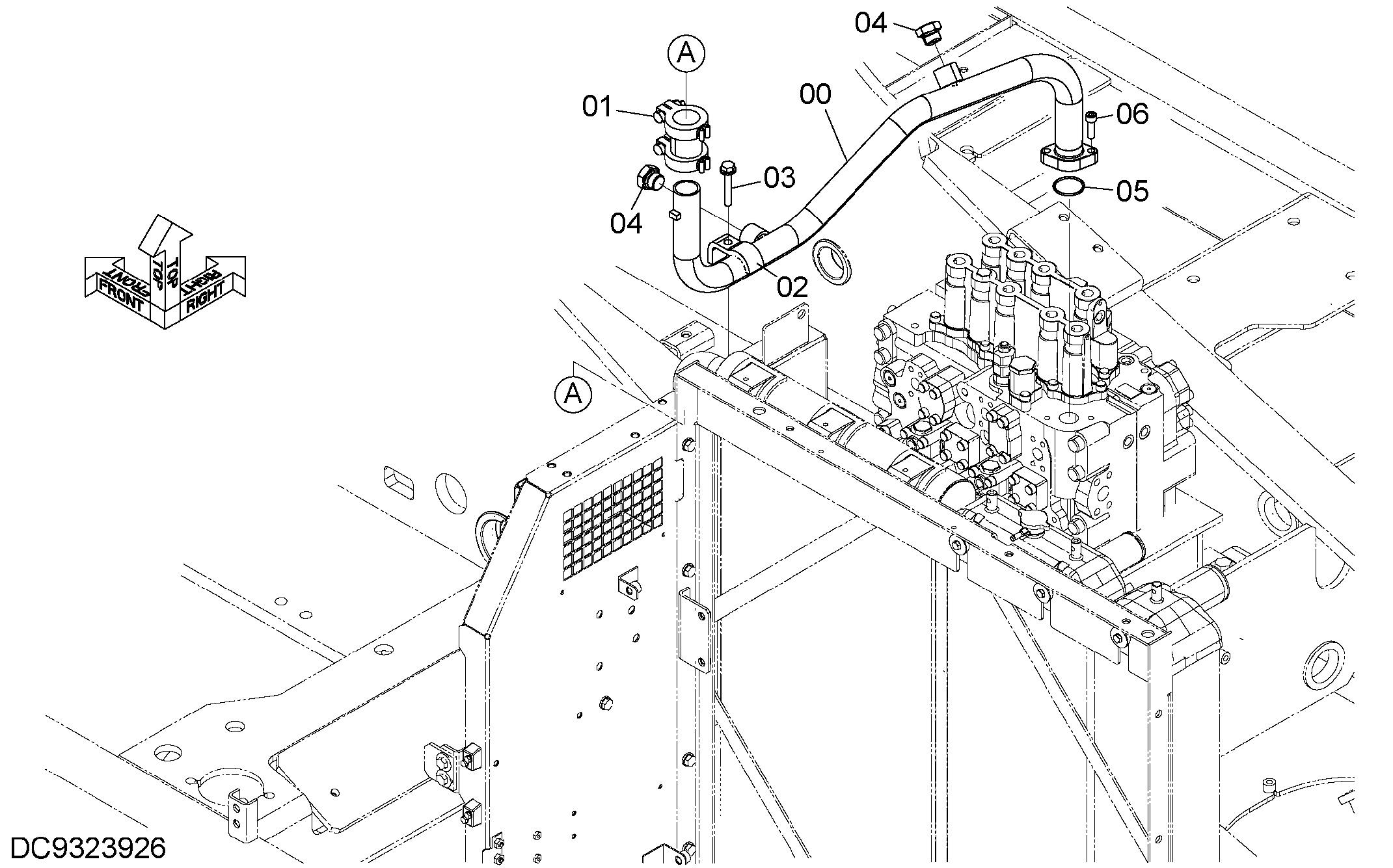 Схема Обратные трубопроводы (2) HITACHI ZX210K-5G