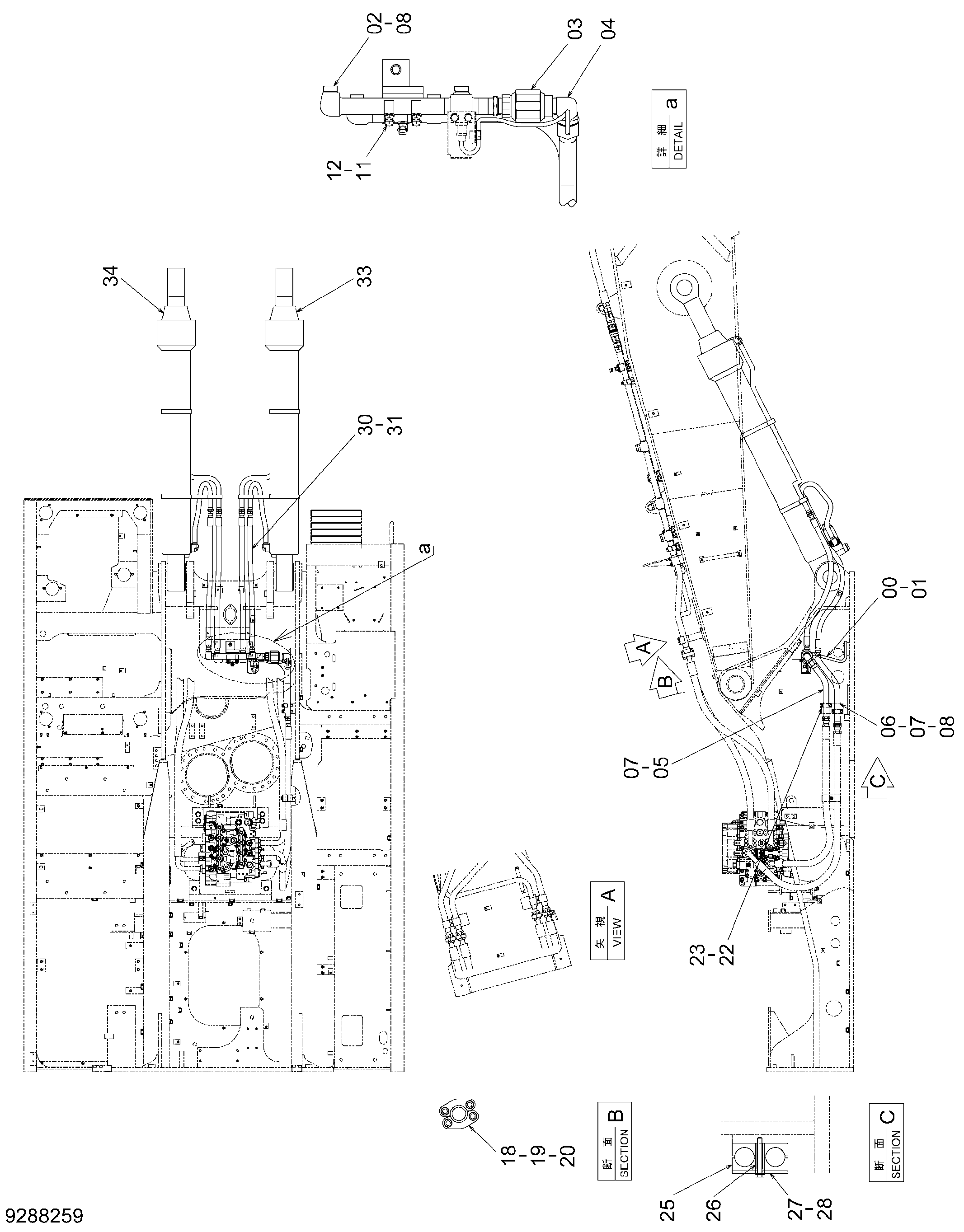 Схема Основные гидролинии (3-2) HITACHI ZX470H-3