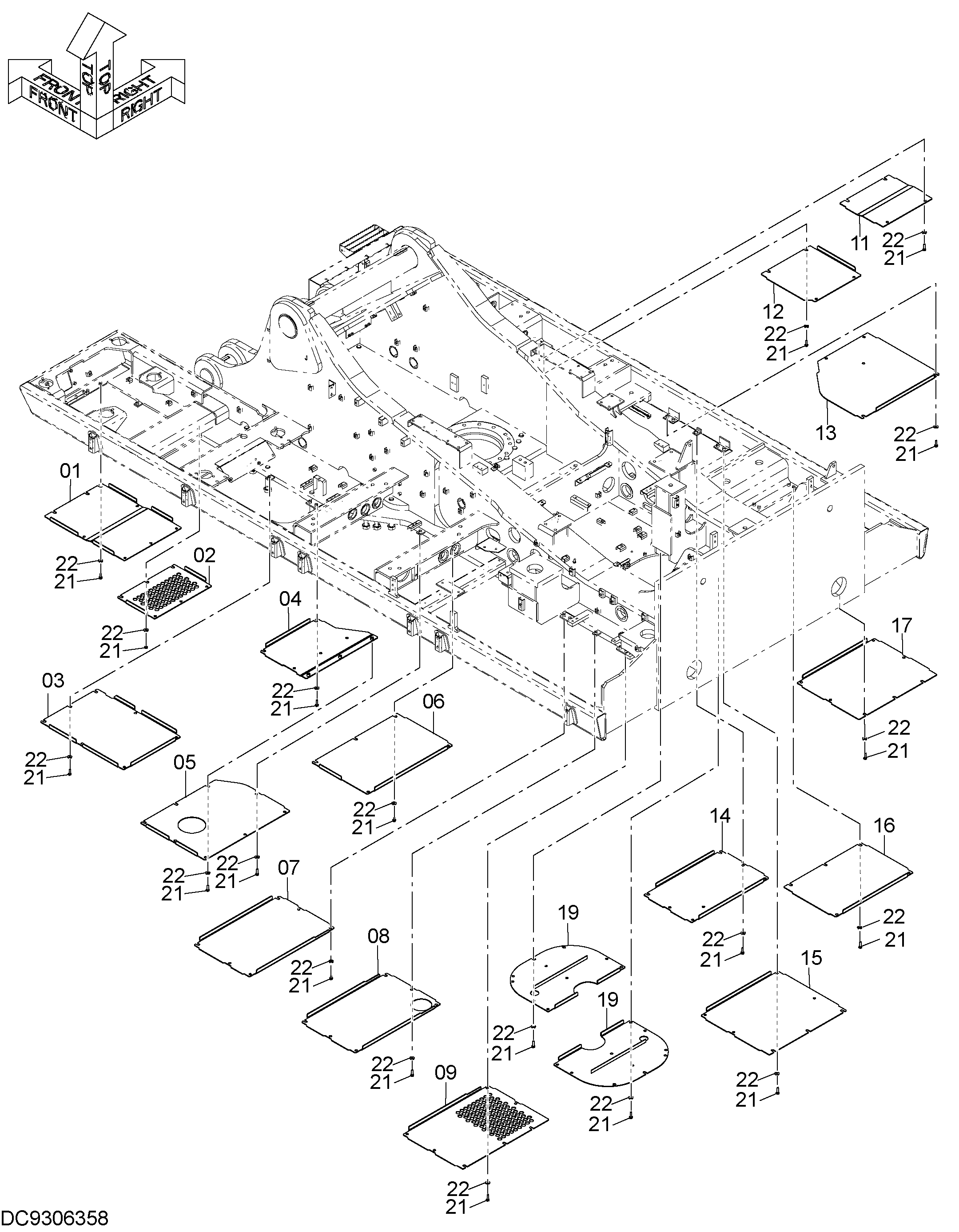 Схема Нижняя защита HITACHI ZX870LC-5B