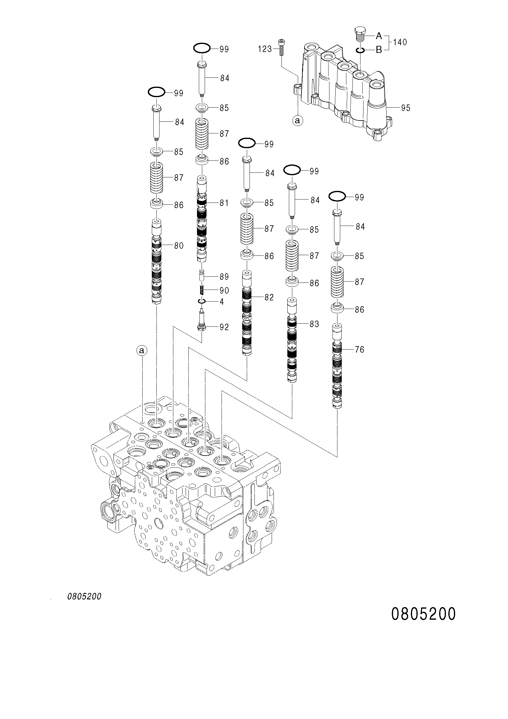 Схема Гидрораспределитель (4/8) HITACHI ZX125US-E