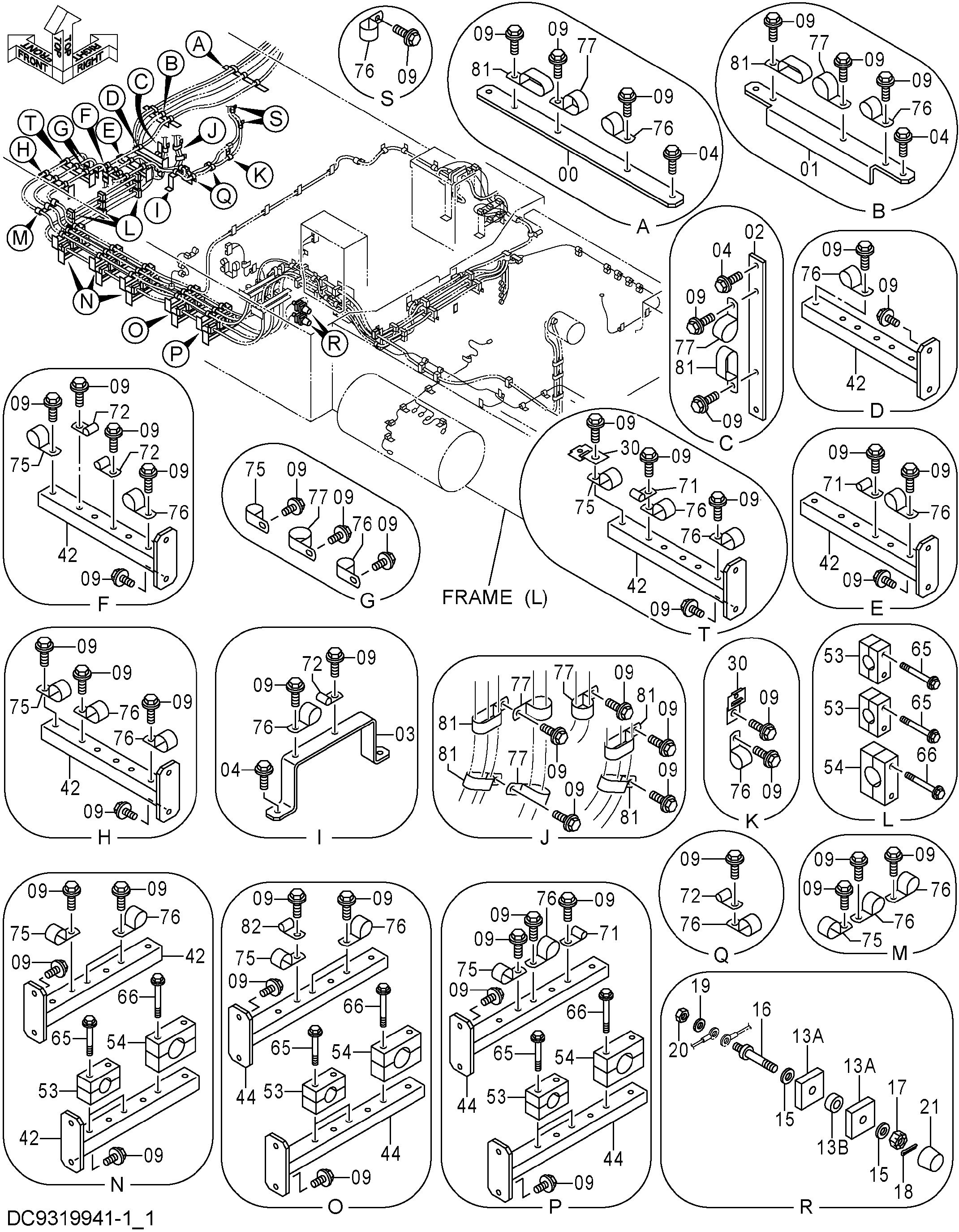 Схема Электрооборудование (левый)(1) HITACHI EX5600-6LD