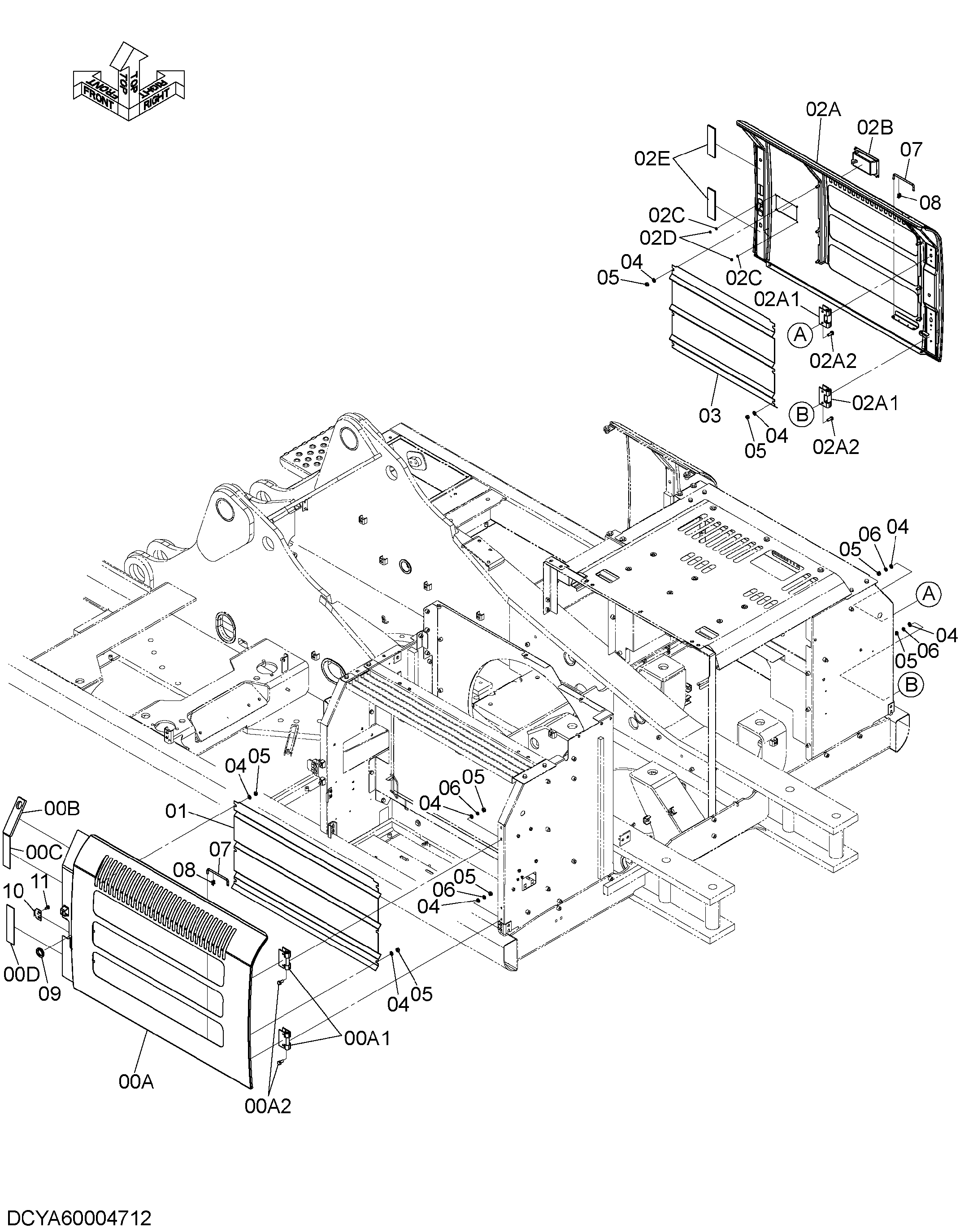 Схема Крышка (7)(тропикал) HITACHI ZX350LCH-5G