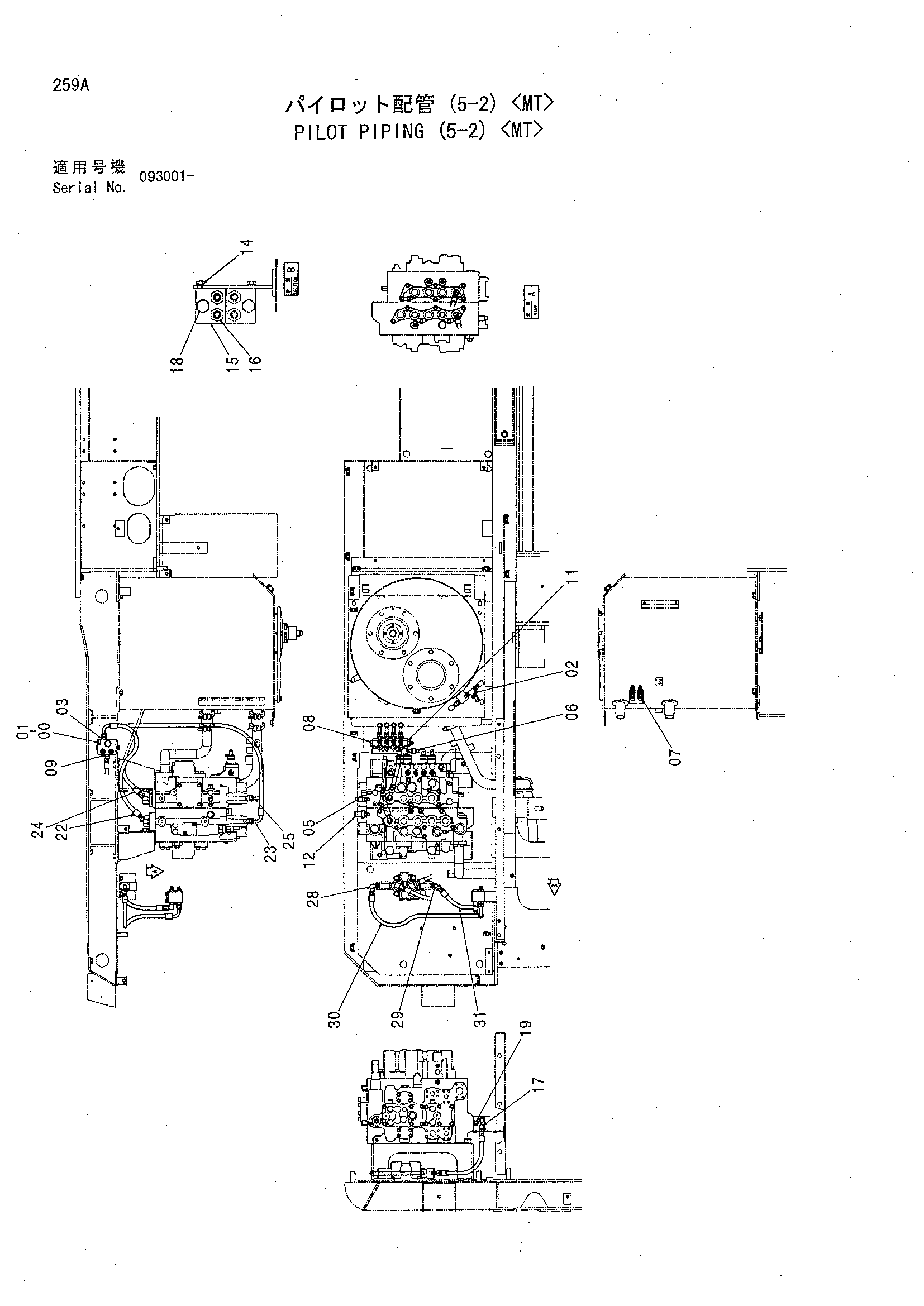 Схема Пилотные гидролинии (5-2) <MT> HITACHI CHR70