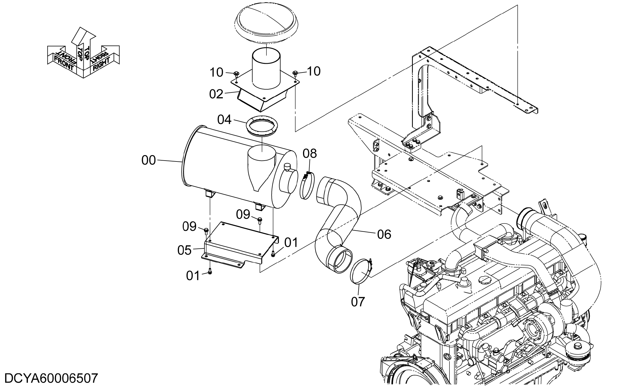 Схема Воздушный фильтр опора HITACHI ZX670LCH-5G