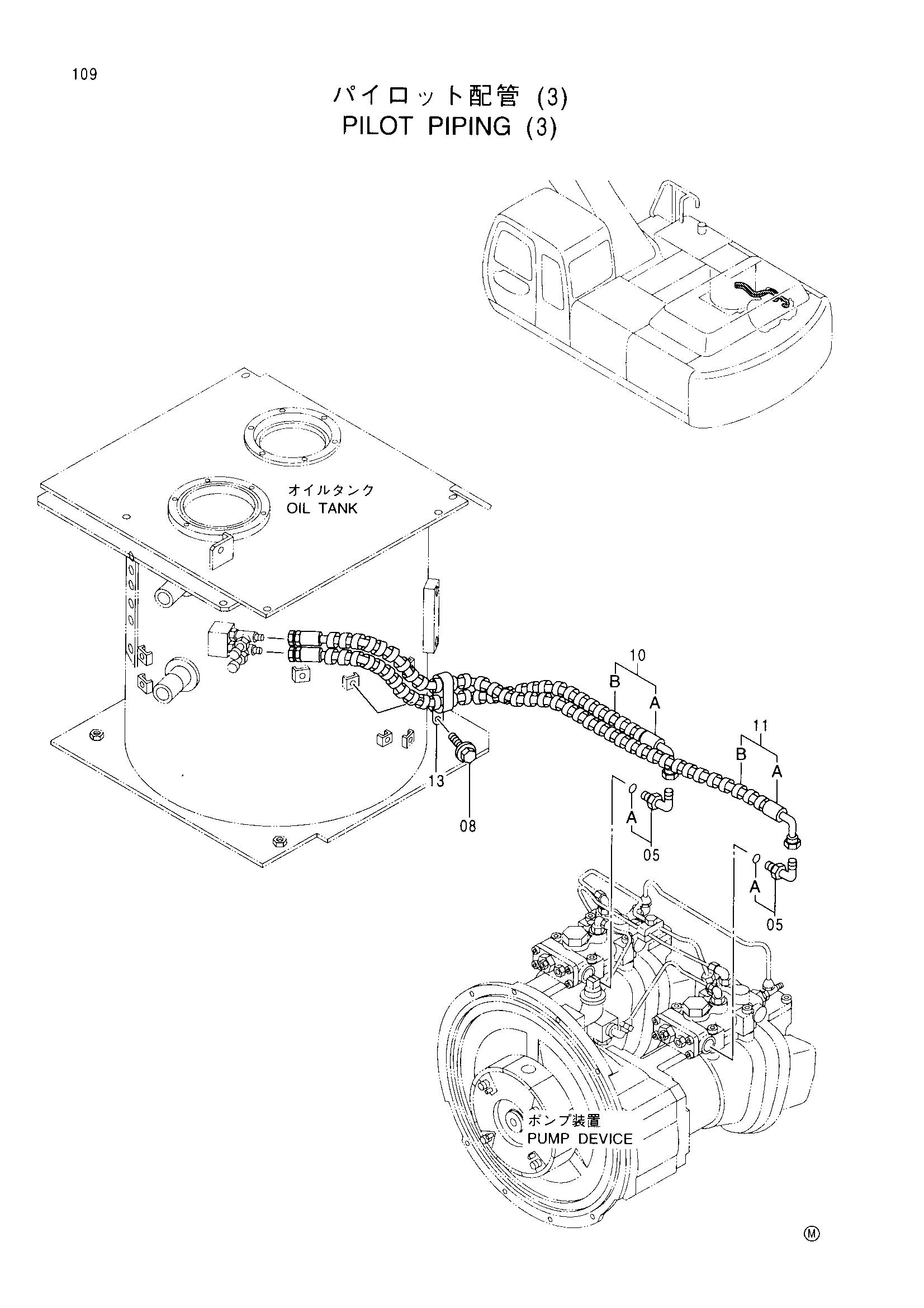 Схема Пилотный трубопроводы (3) HITACHI EX370HD-5